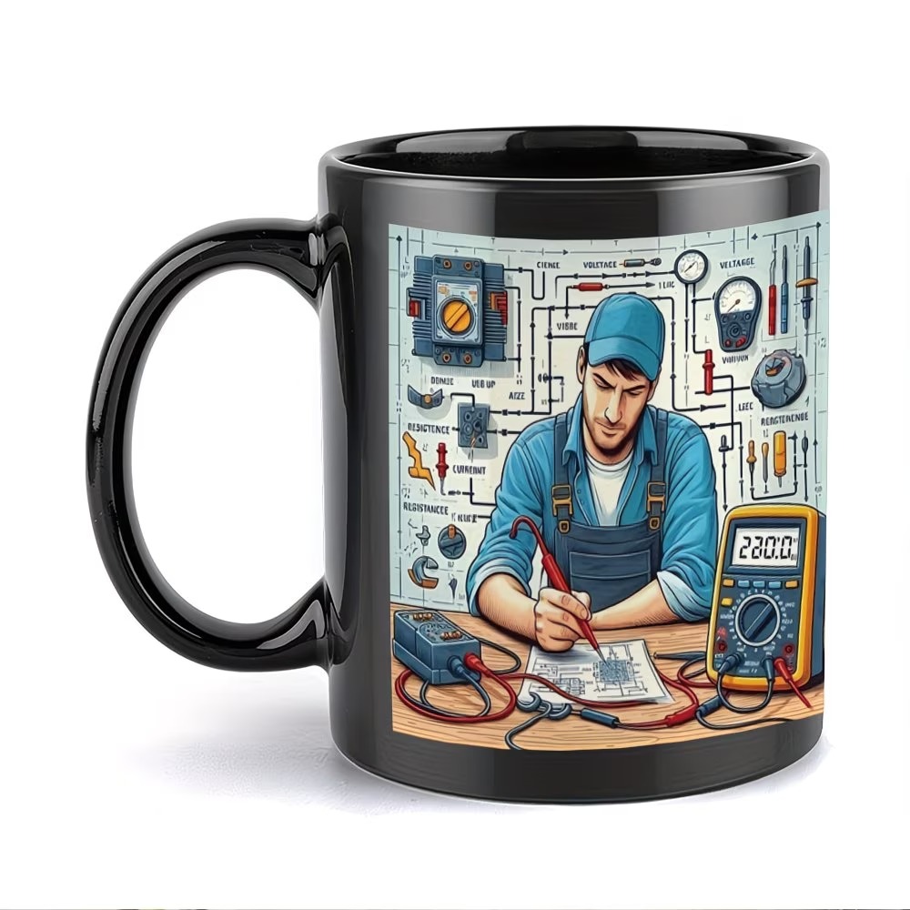 Heavy-Duty Ceramic Cup with Technician Design