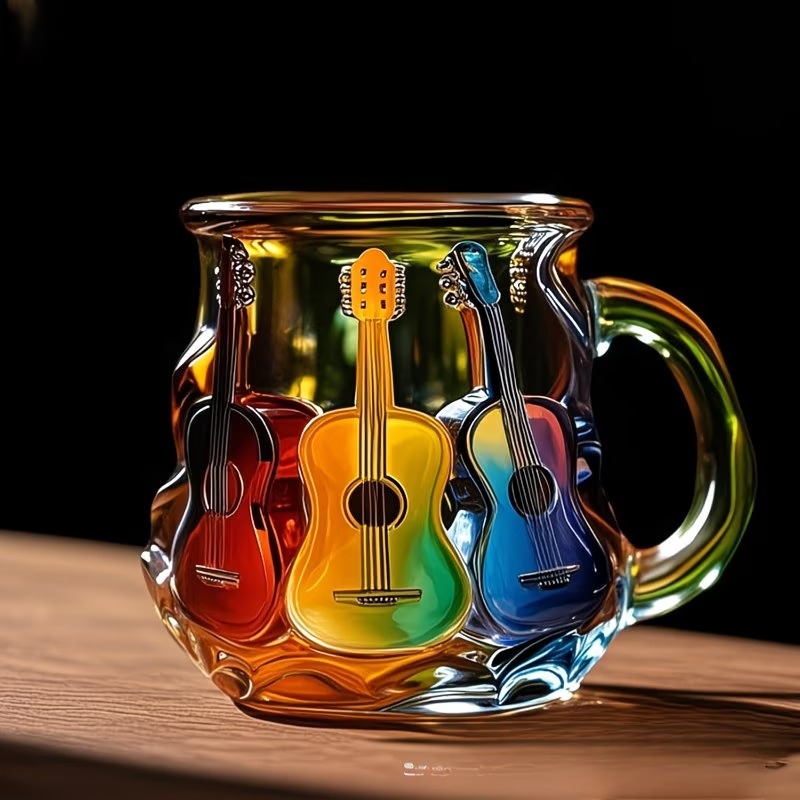 Recently Crafted Mugs Featuring Painted Guitars