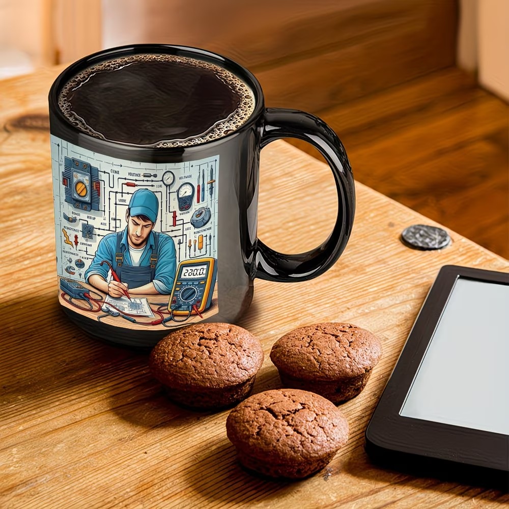 Heavy-Duty Ceramic Cup with Technician Design