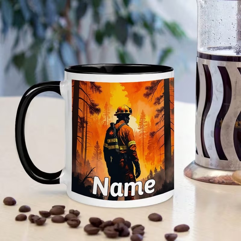 Durable White Firefighter Mug