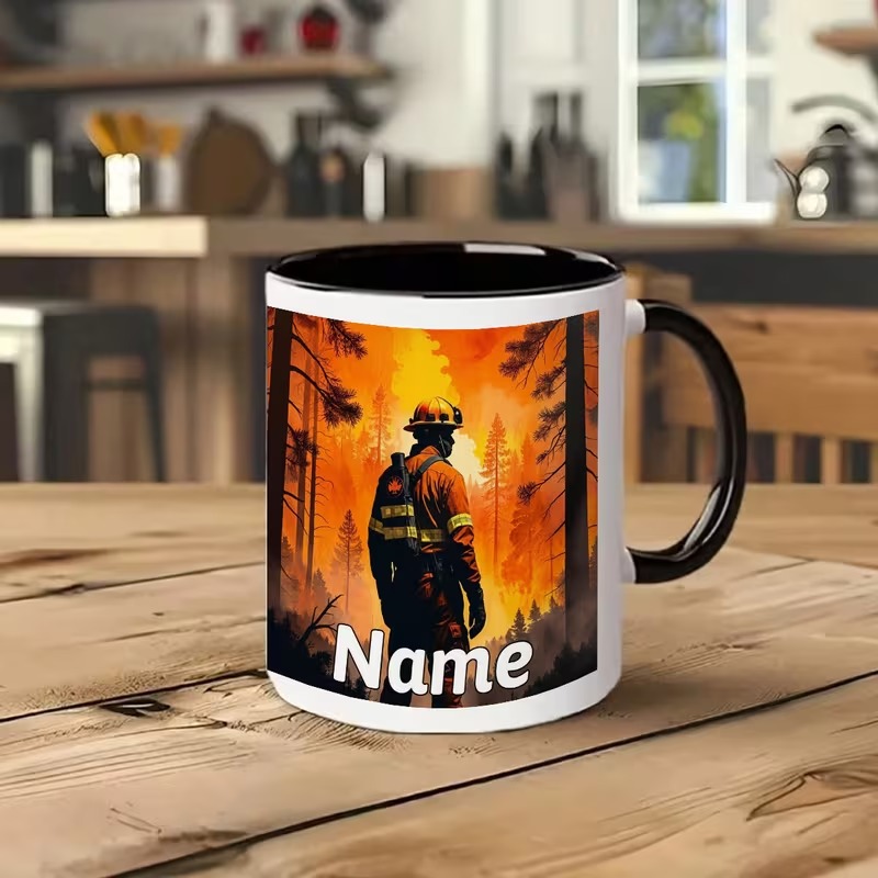 Durable White Firefighter Mug