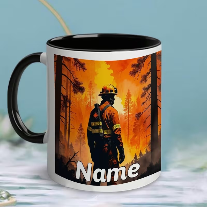 Durable White Firefighter Mug