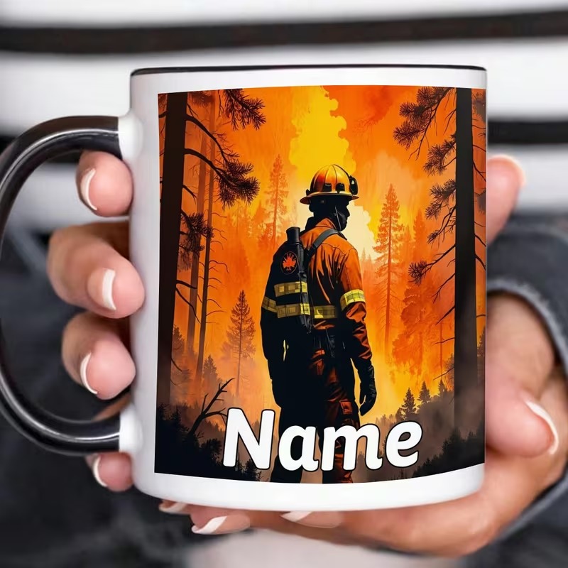 Durable White Firefighter Mug