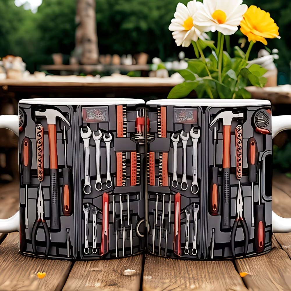 Ceramic Coffee Mug 1pc 11oz Coffee Cup, Tool kit organization