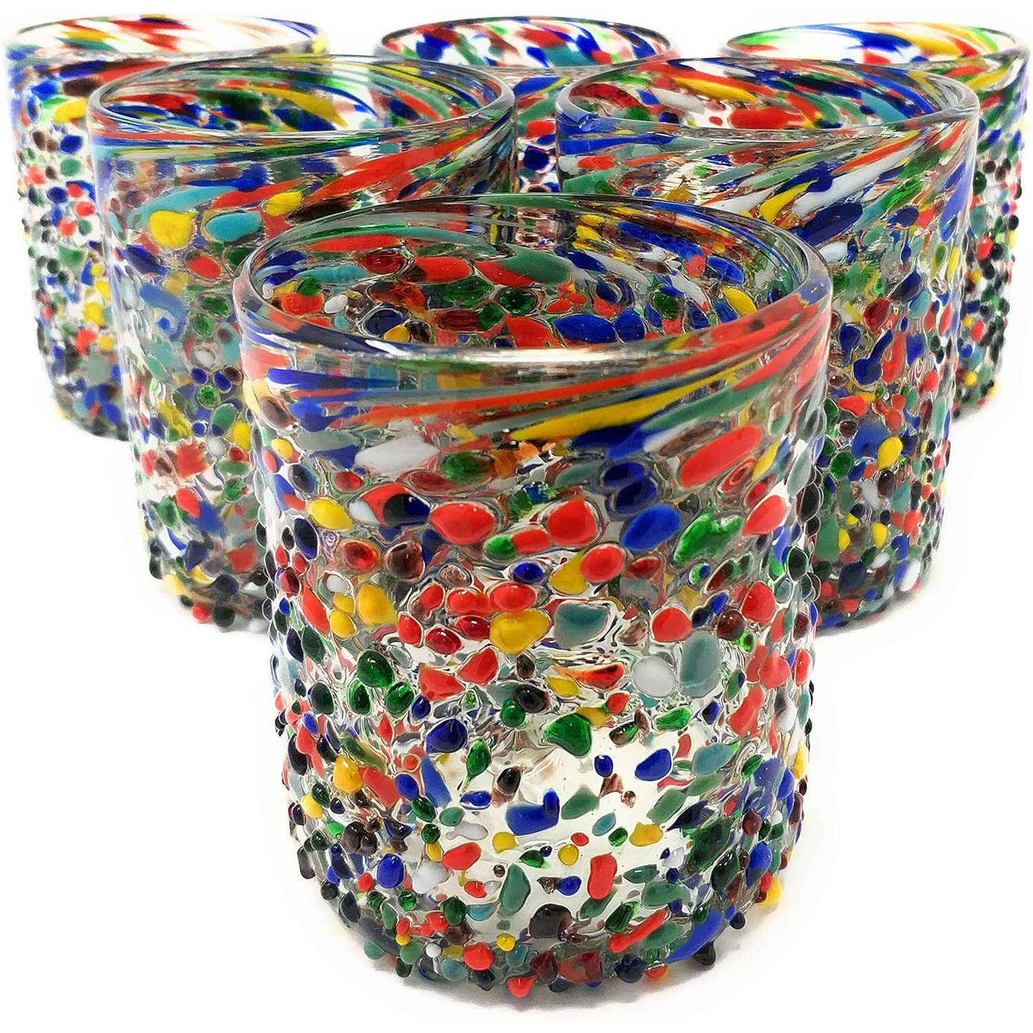 Set of 6 Confetti Rock Tumbler Glasses