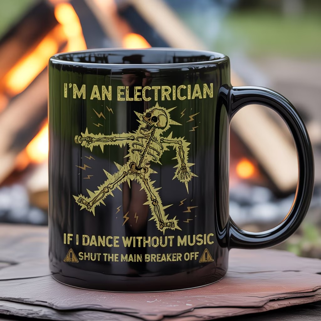 Electrician's Humor ceramic black mug