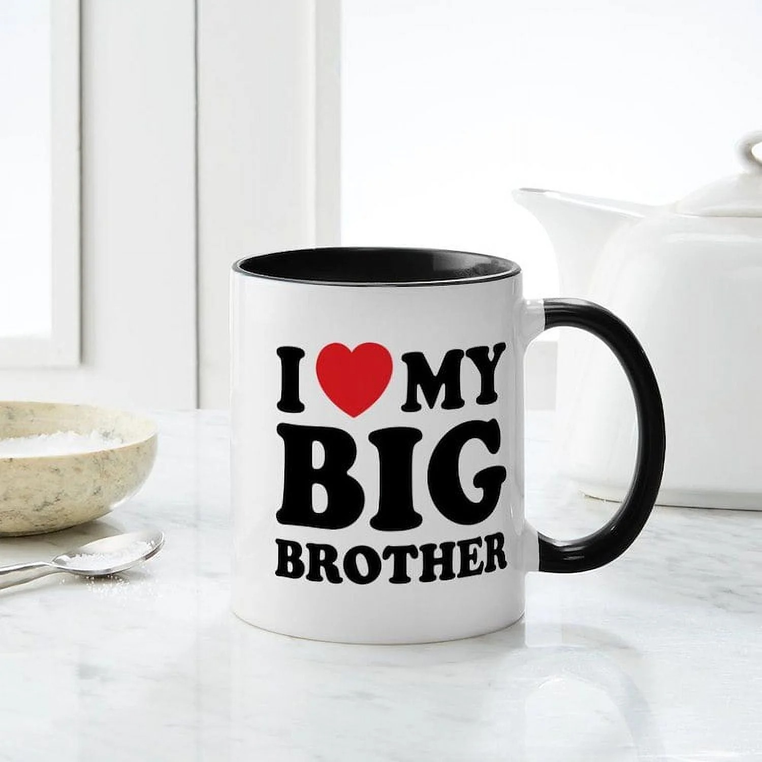 Message Printed Ceramic Coffee Mug For Brother