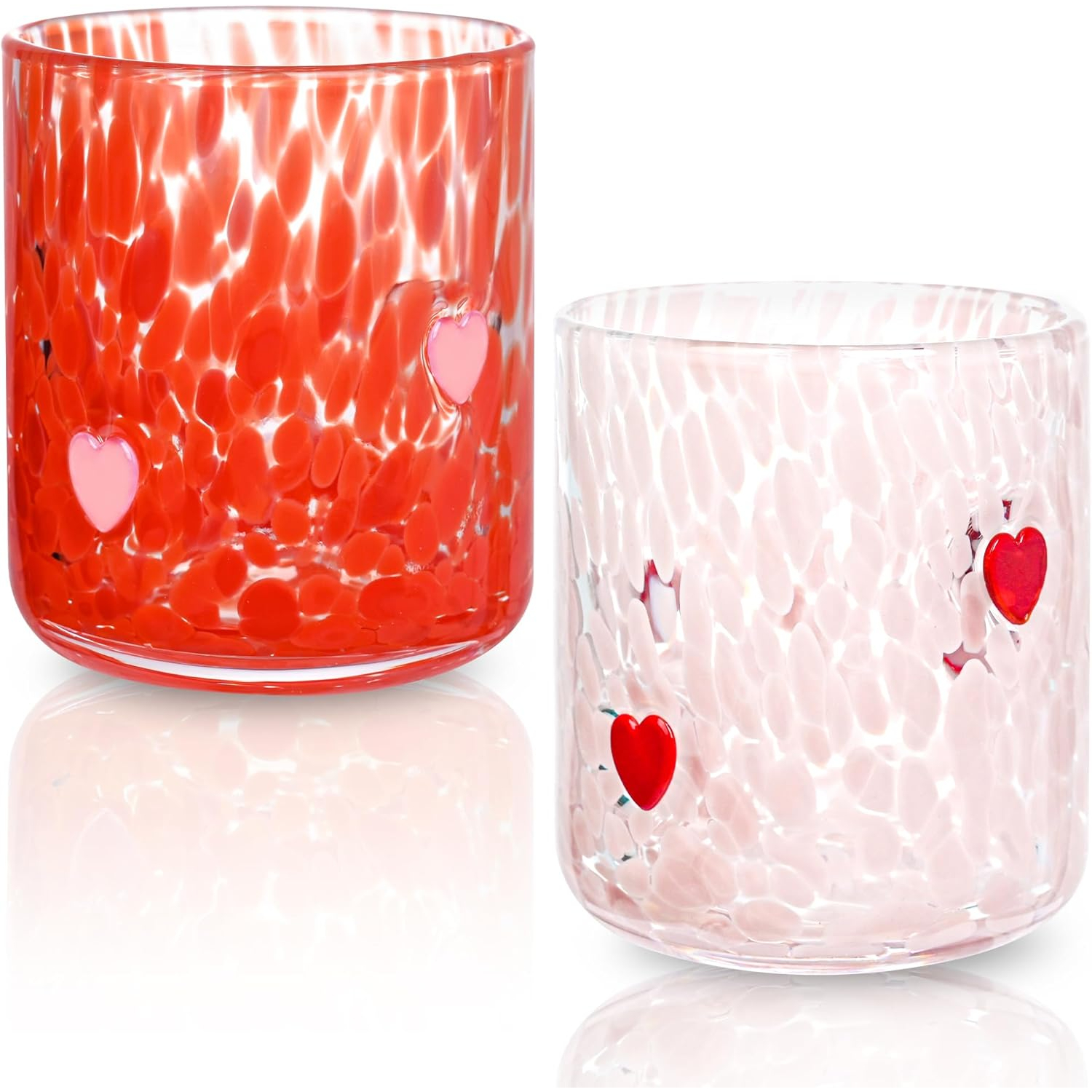 14 oz 2 Pcs Valentine Day Icon Glass Cups Set