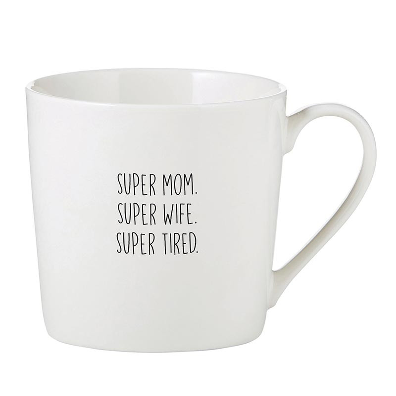 Ceramic Coffee Mug For Mom With Wife And Tired Funny Text