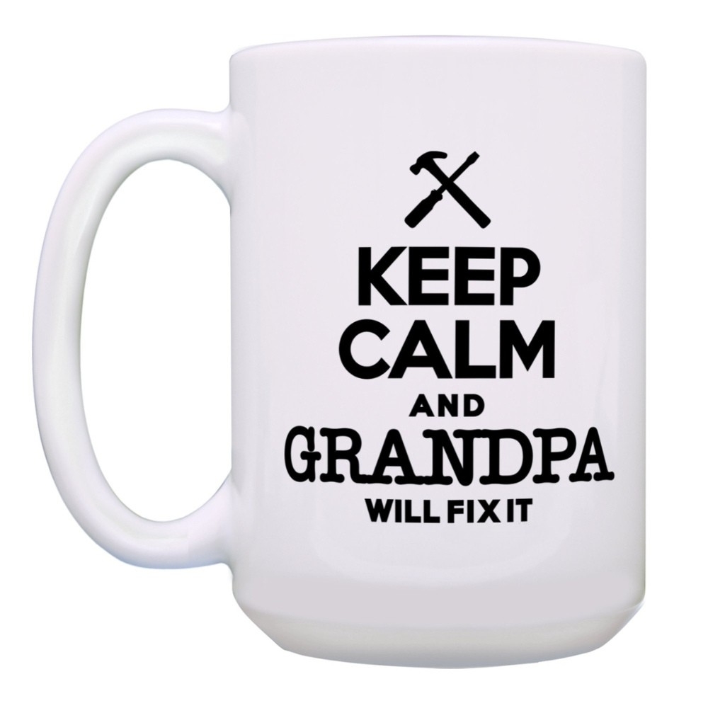 Grandpa Gifts for Men Keep Calm and Grandpa Will Fix It Grandpa