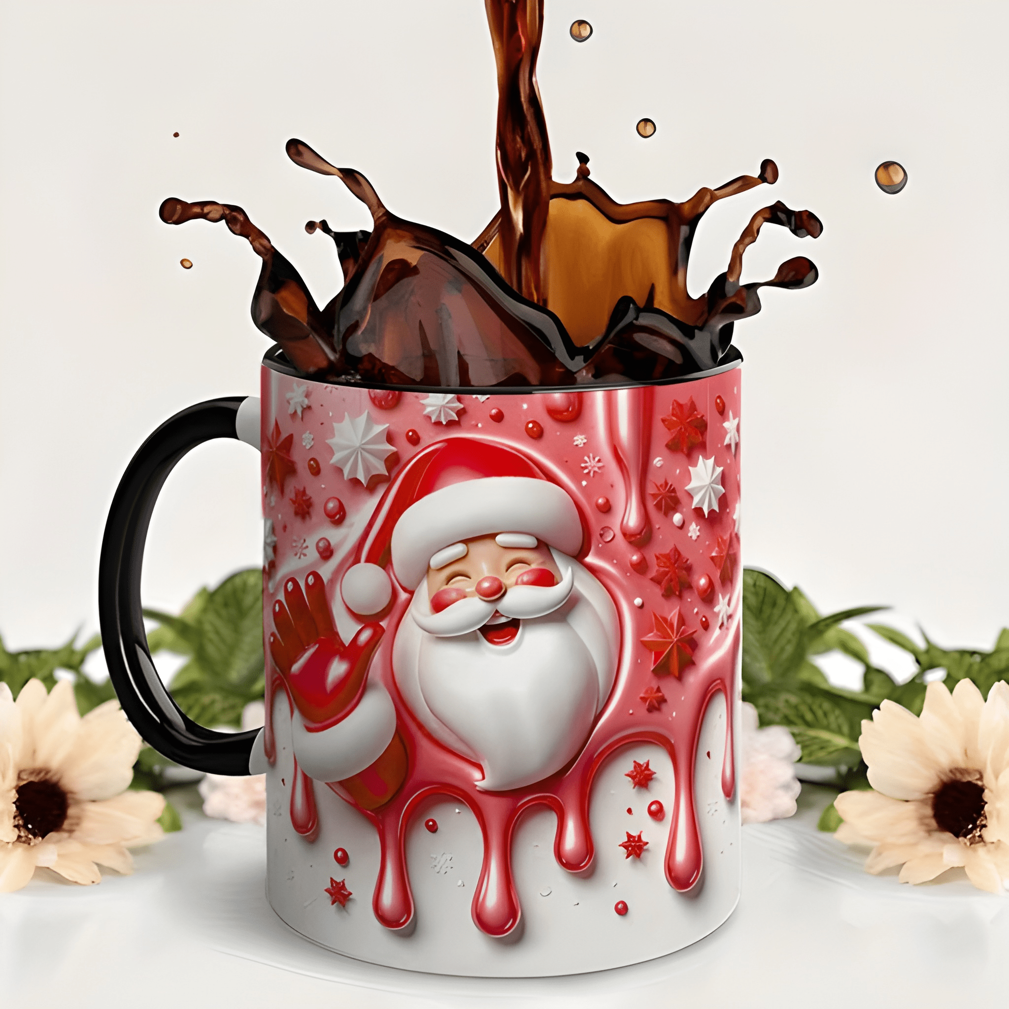 3D Santa Mug with Realistic Santa Claus Face 