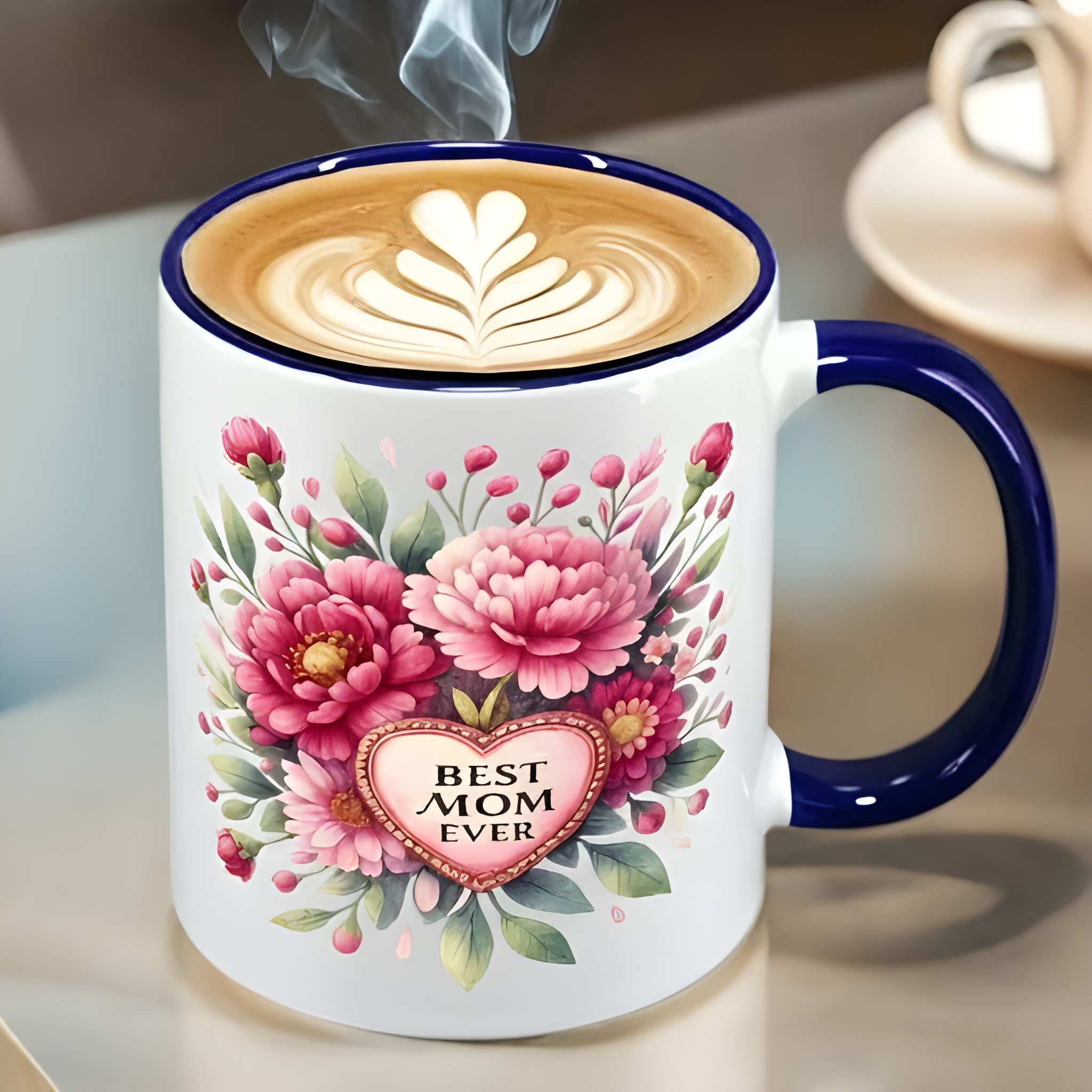 1 Piece 11Oz Ceramic Coffee Mug Best Mom Ever Floral Mothers Day Cup