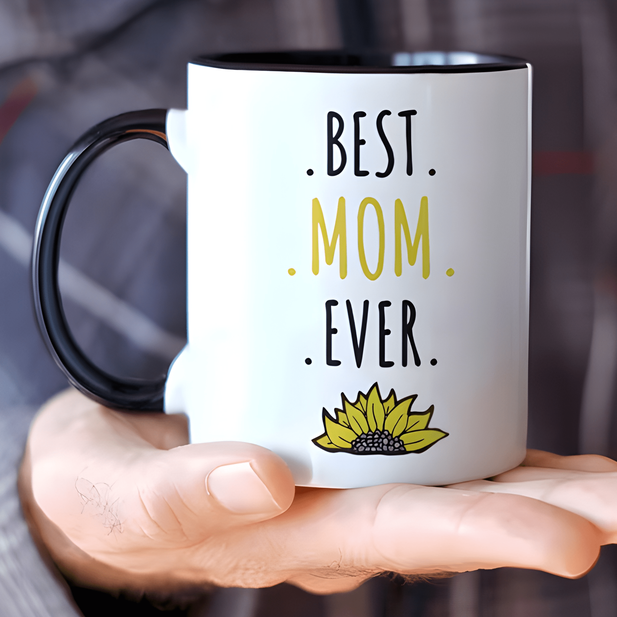 1 Piece 11Oz Ceramic Coffee Mug Best Mom Ever Sunflower Mothers Day Cup