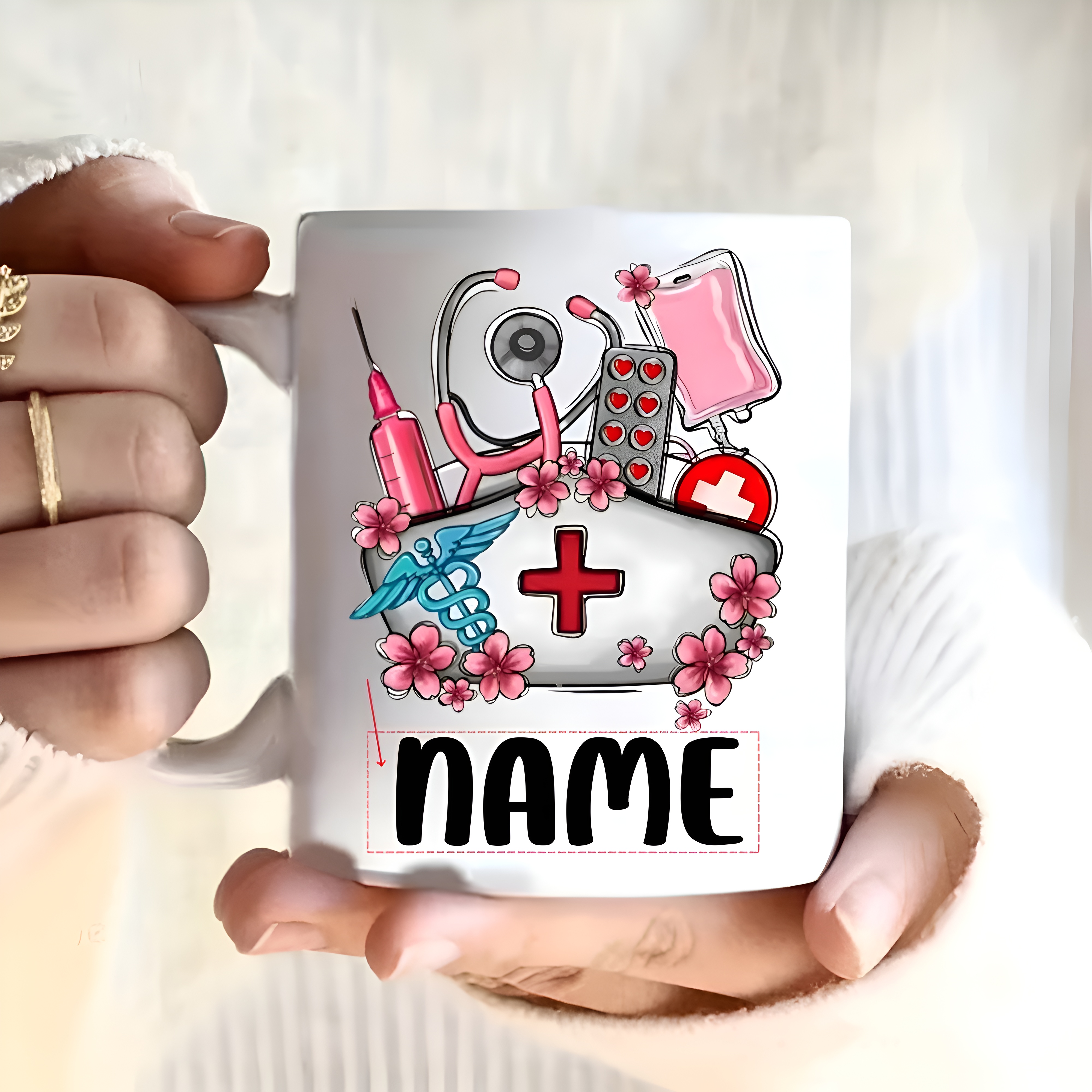 Double Sided Healthcare Themed Custom Coffee Mug