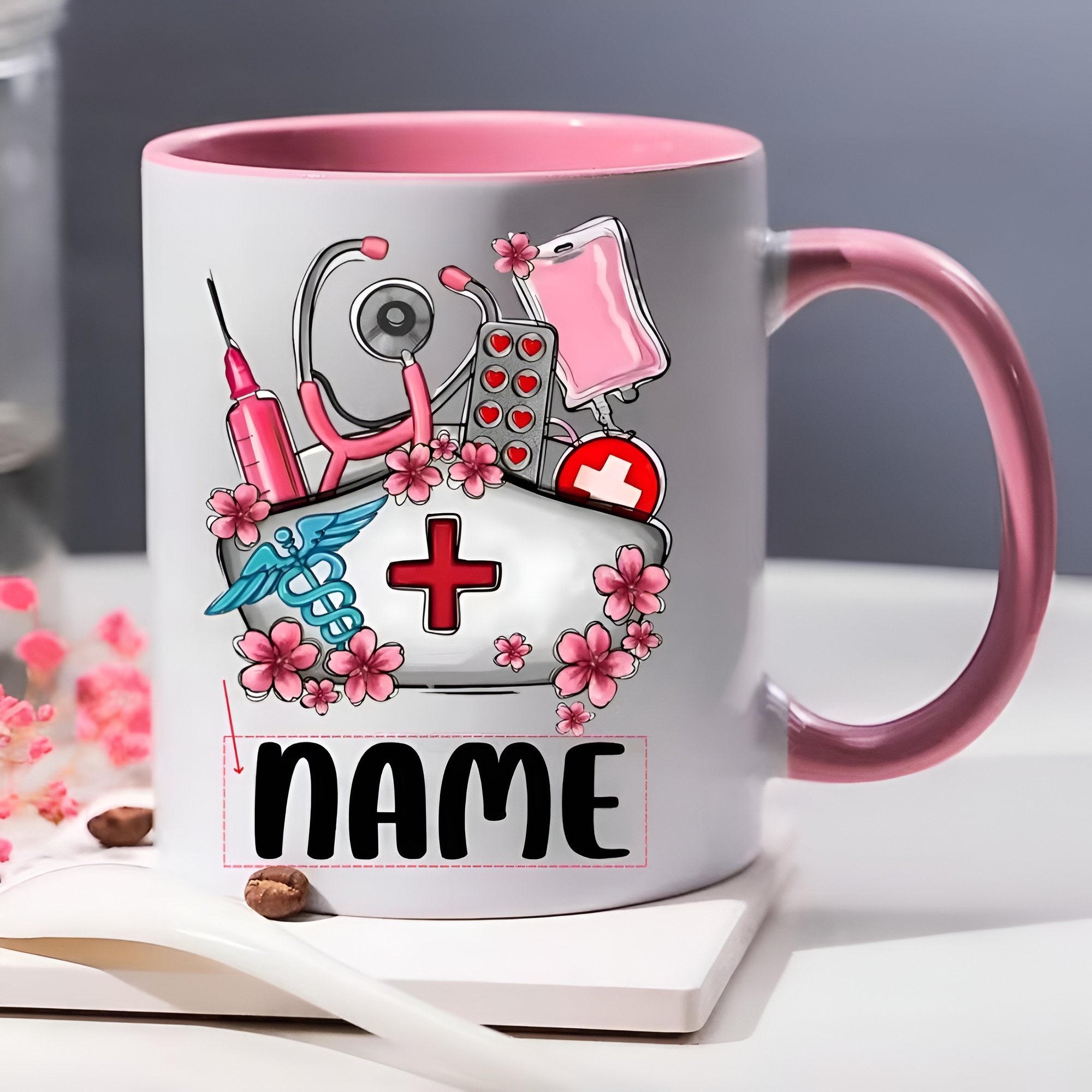 Double Sided Healthcare Themed Custom Coffee Mug