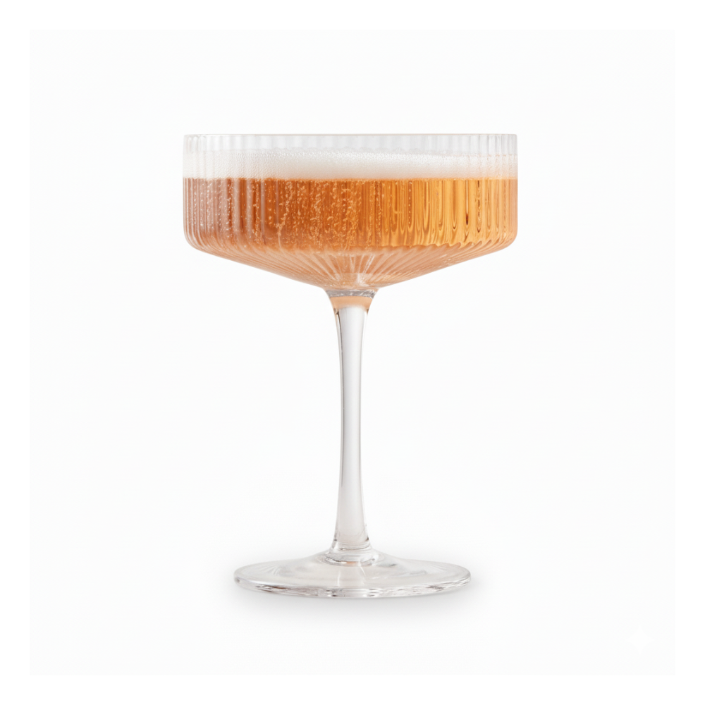 Textured Cocktail Glasses Set - Coupe Design with Optic Texture