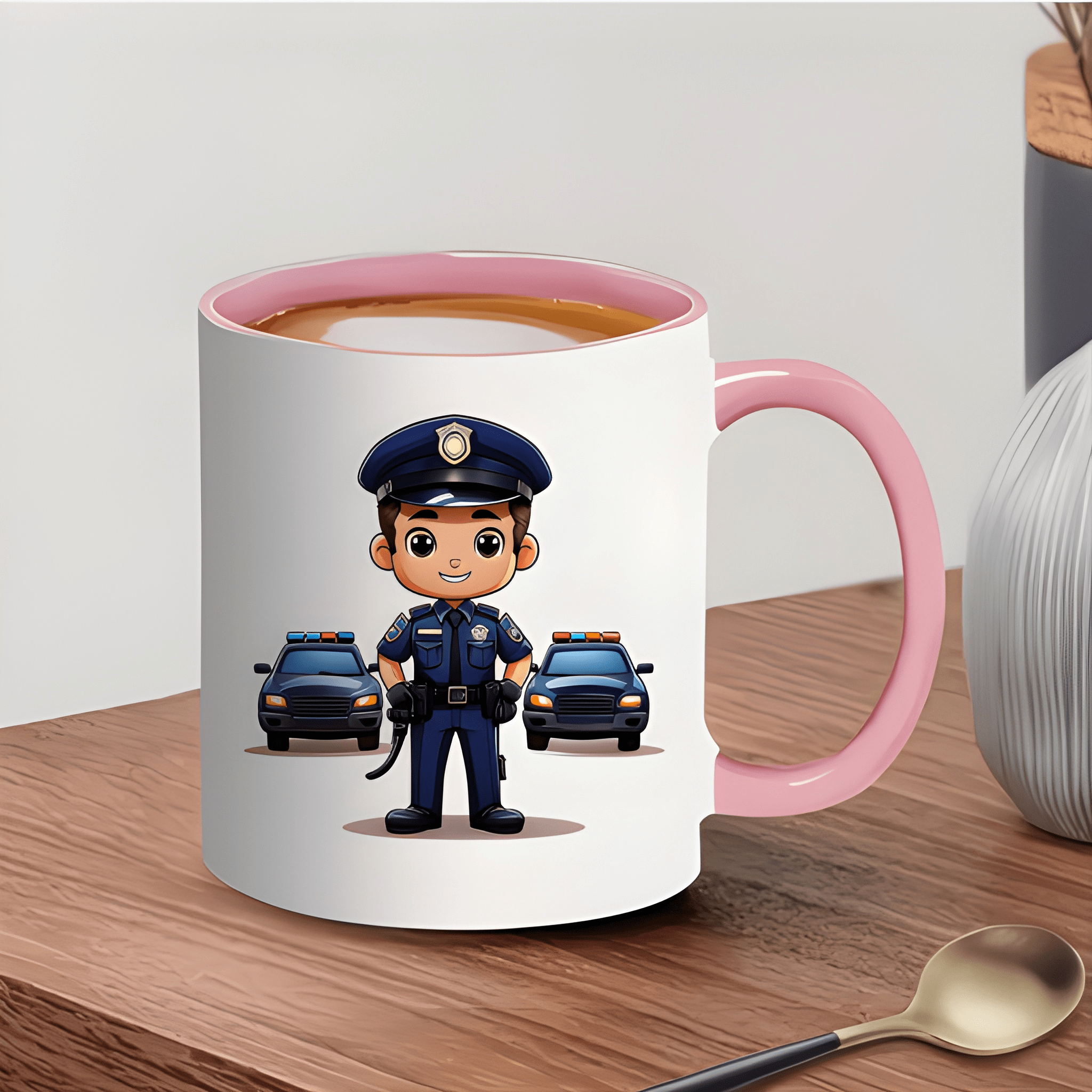 Ceramic Cartoon Police Officer Coffee Mug