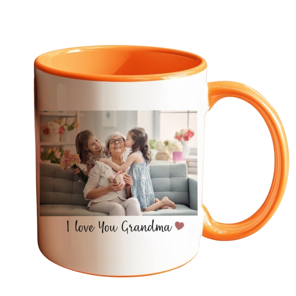 Personalized Grandma Photo Mug, Custom Coffee Cup with Family Picture, Mother's Day Gift for Grandma