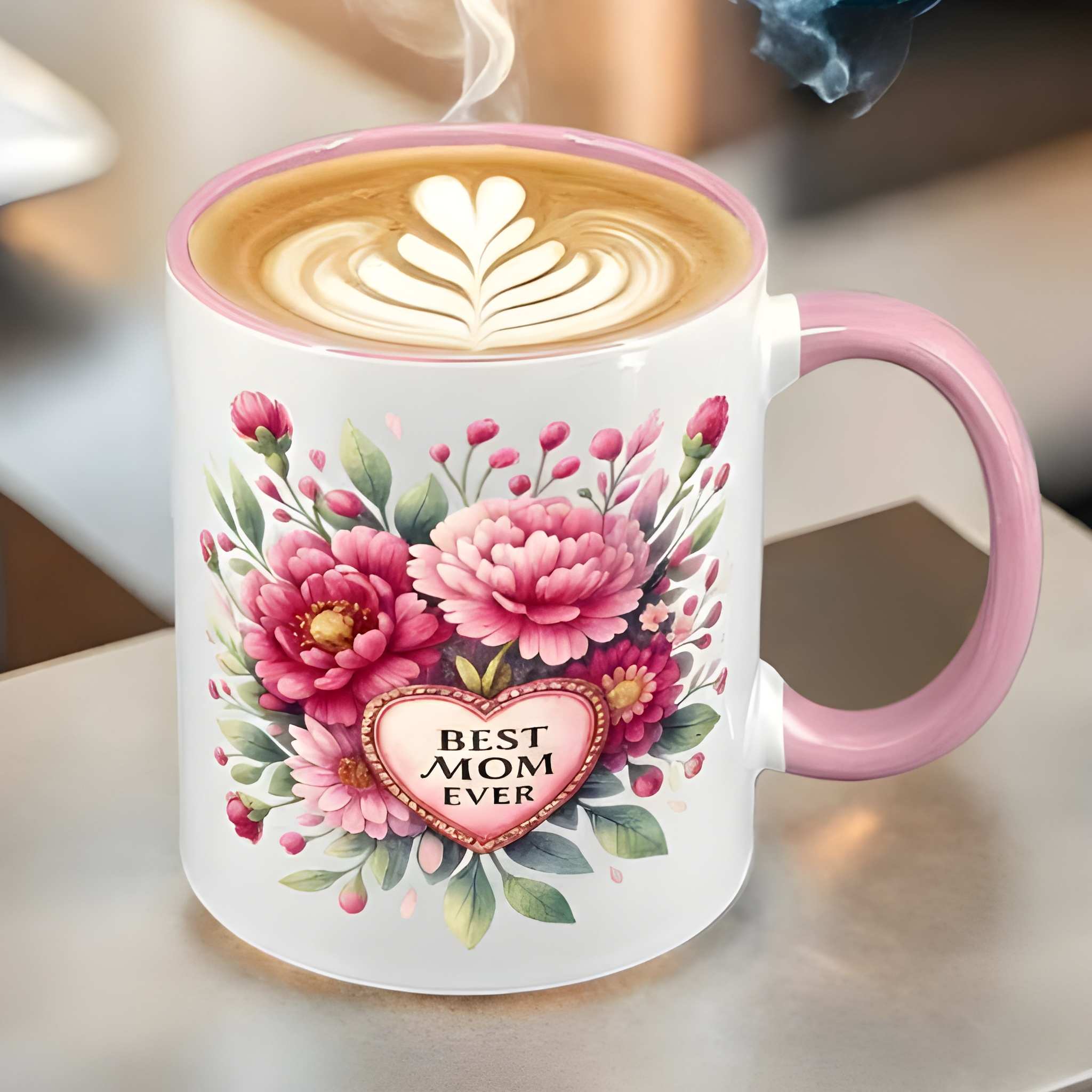 1 Piece 11Oz Ceramic Coffee Mug Best Mom Ever Floral Mothers Day Cup