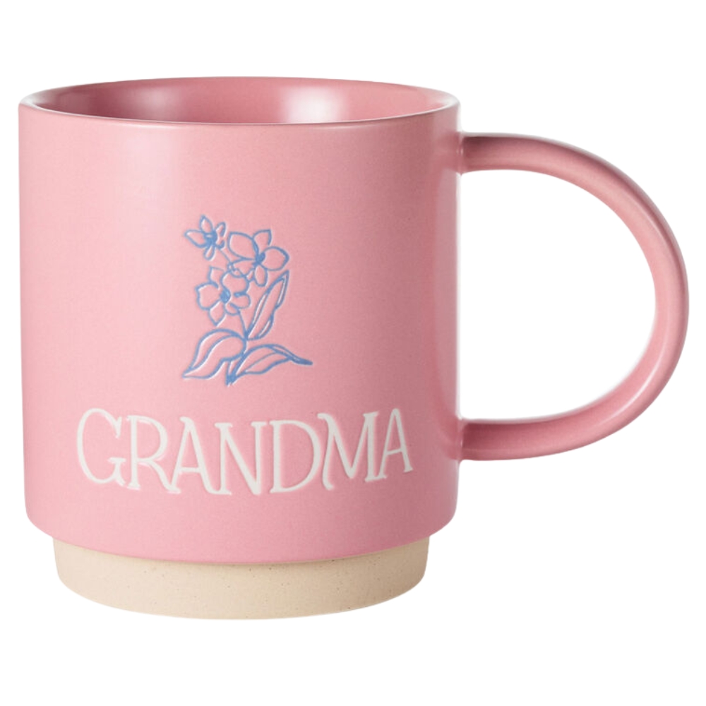 Grandma Pink Mug With Flower, 16 oz