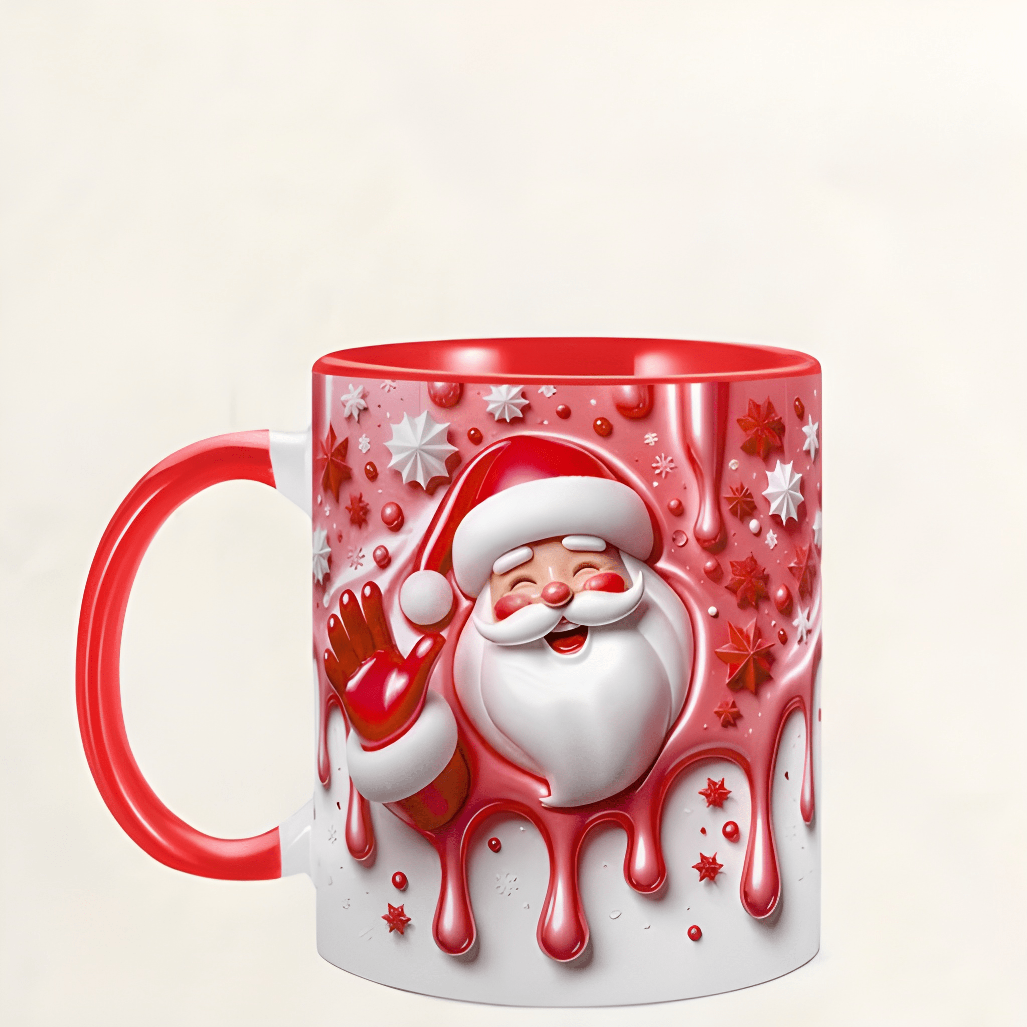 3D Santa Mug with Realistic Santa Claus Face 