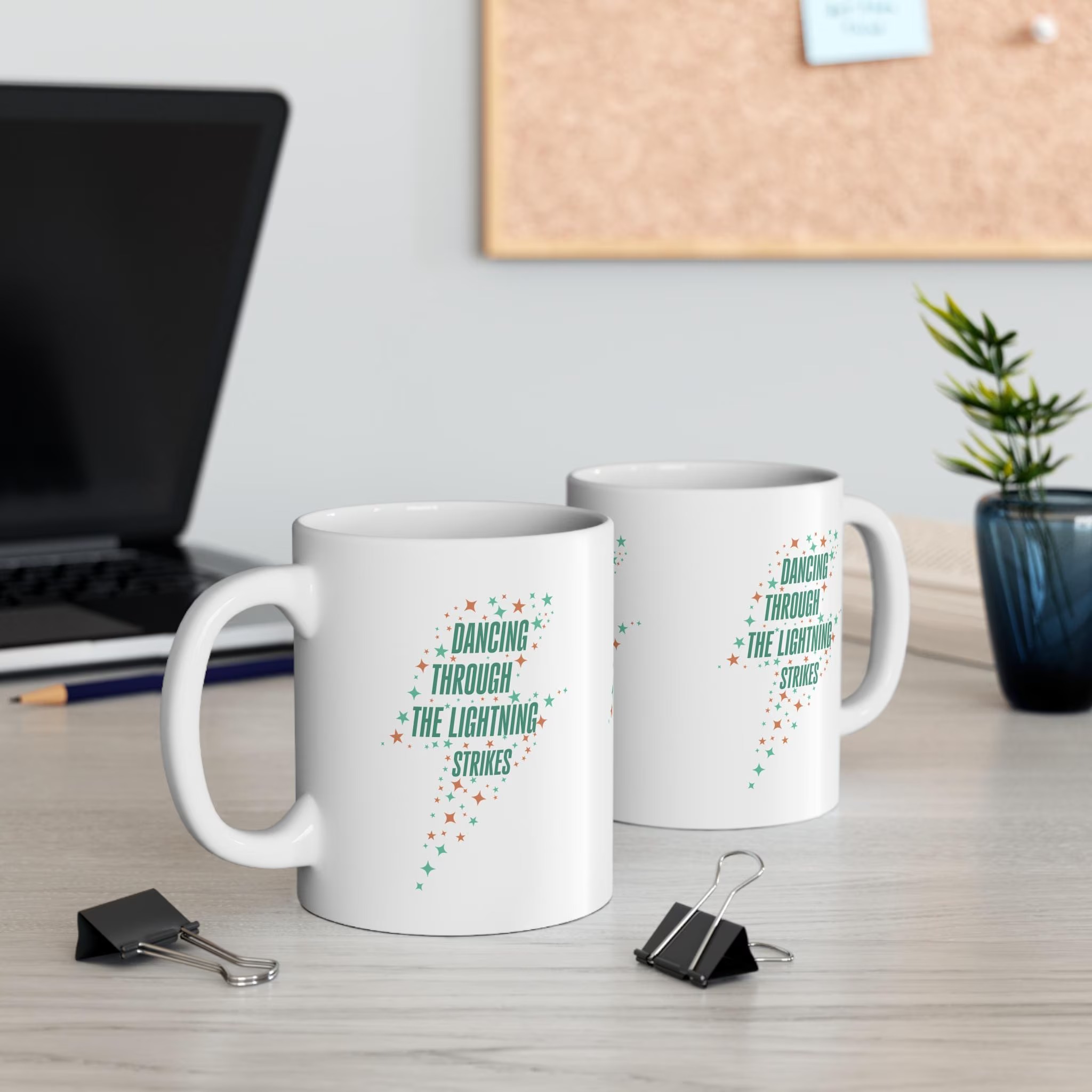 Dancing Through The Lightning Strikes Text Print 11oz Ceramic Coffee Mug For TS Fan