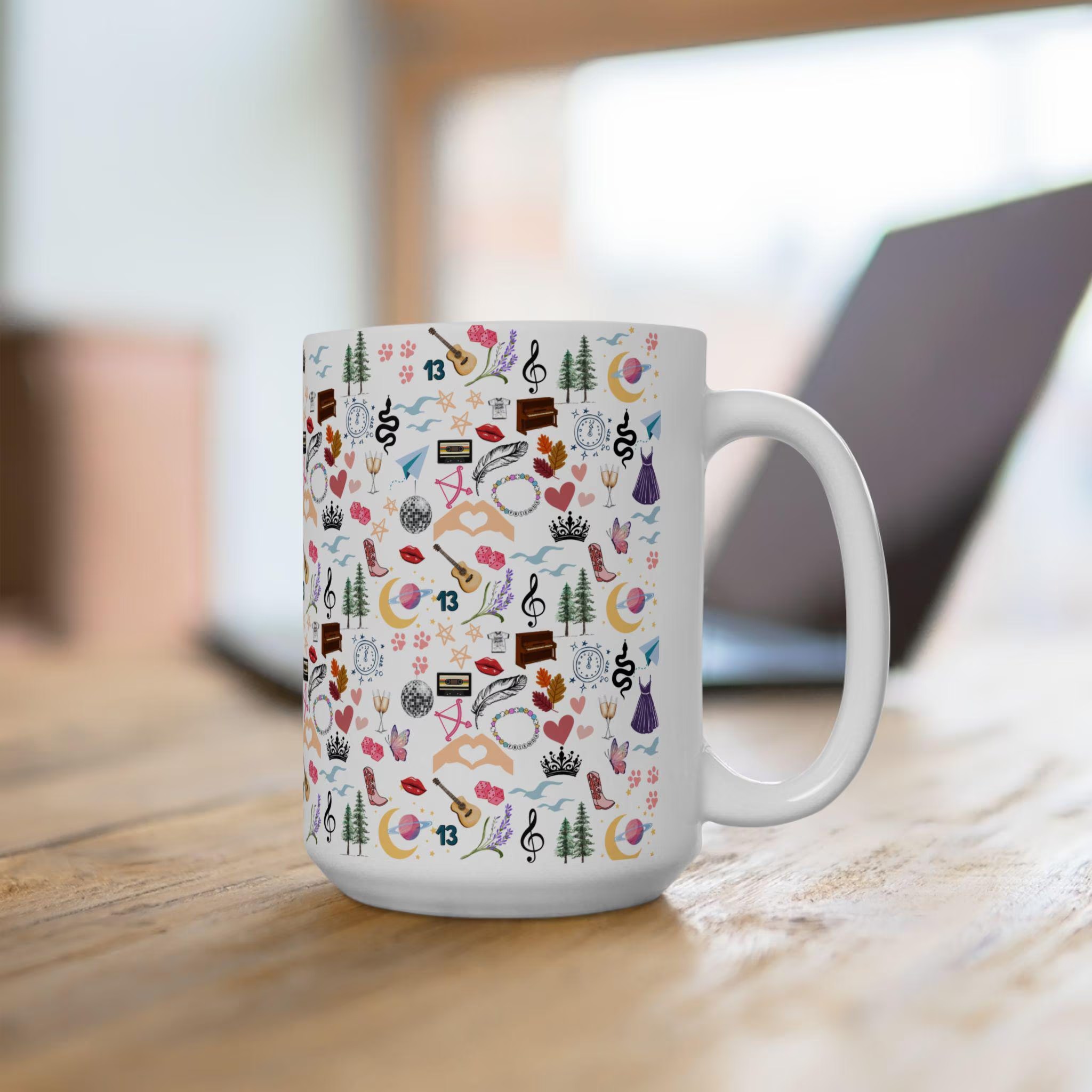 TS Inspired Icon Print Ceramic Coffee Mug