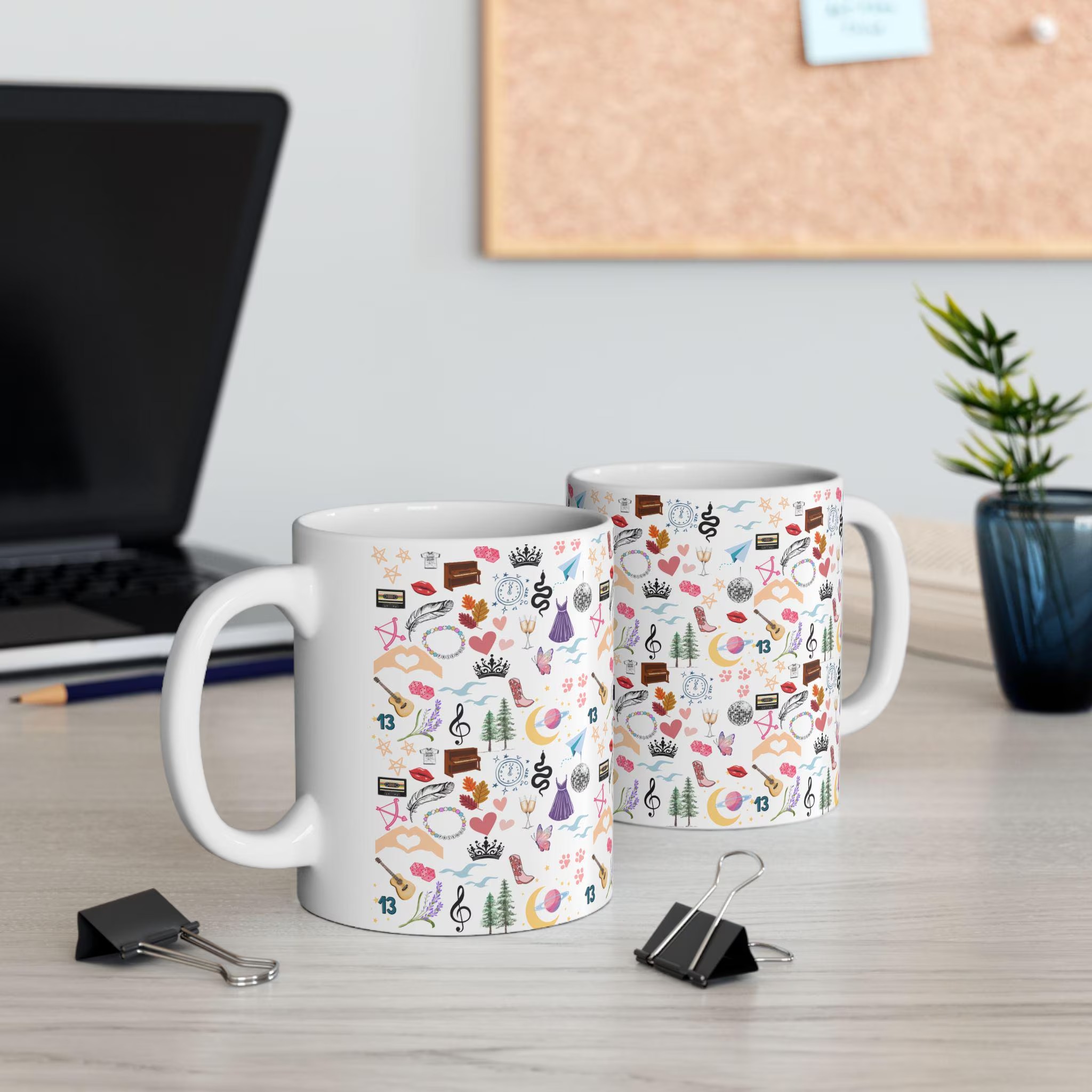 TS Inspired Icon Print Ceramic Coffee Mug