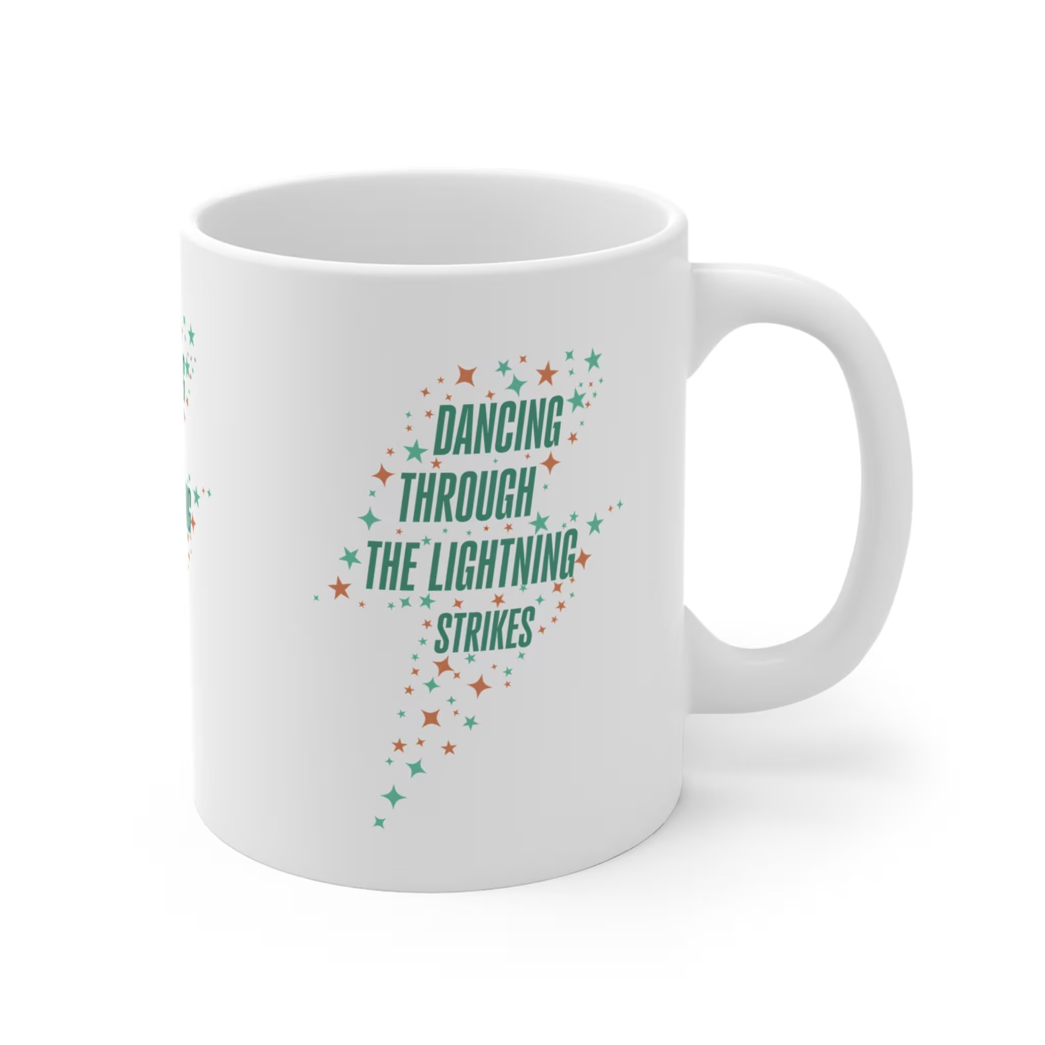 Dancing Through The Lightning Strikes Text Print 11oz Ceramic Coffee Mug For TS Fan