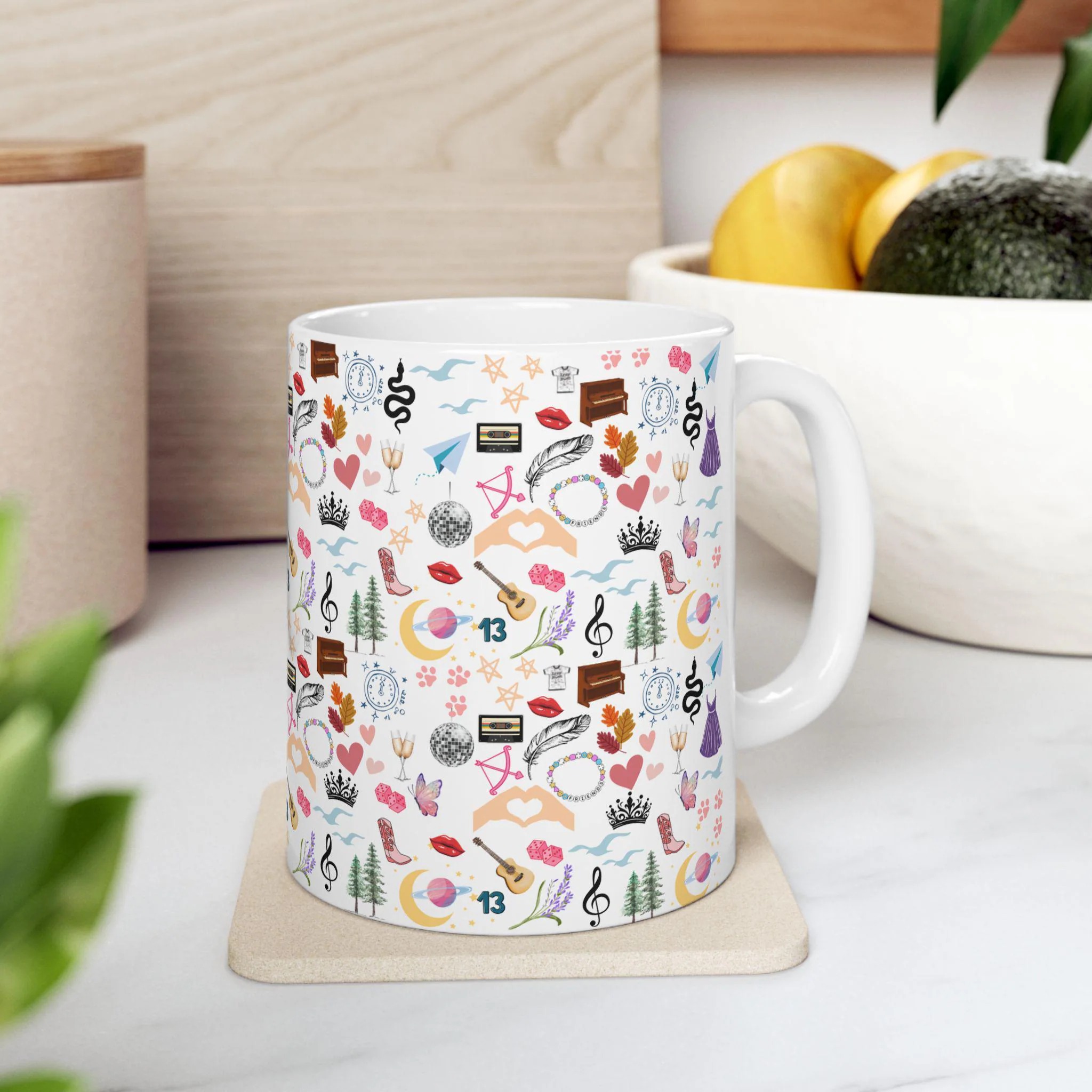 TS Inspired Icon Print Ceramic Coffee Mug