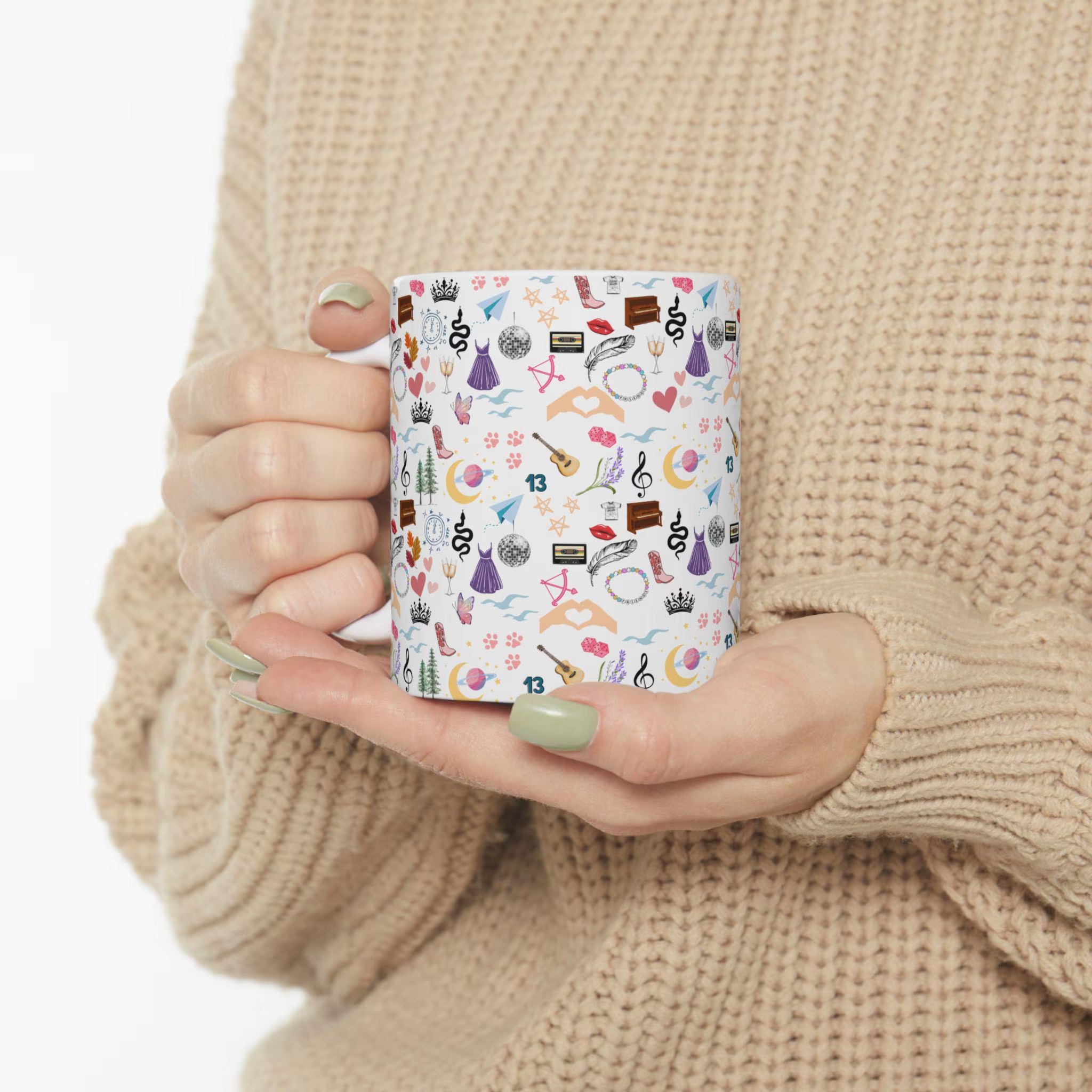 TS Inspired Icon Print Ceramic Coffee Mug