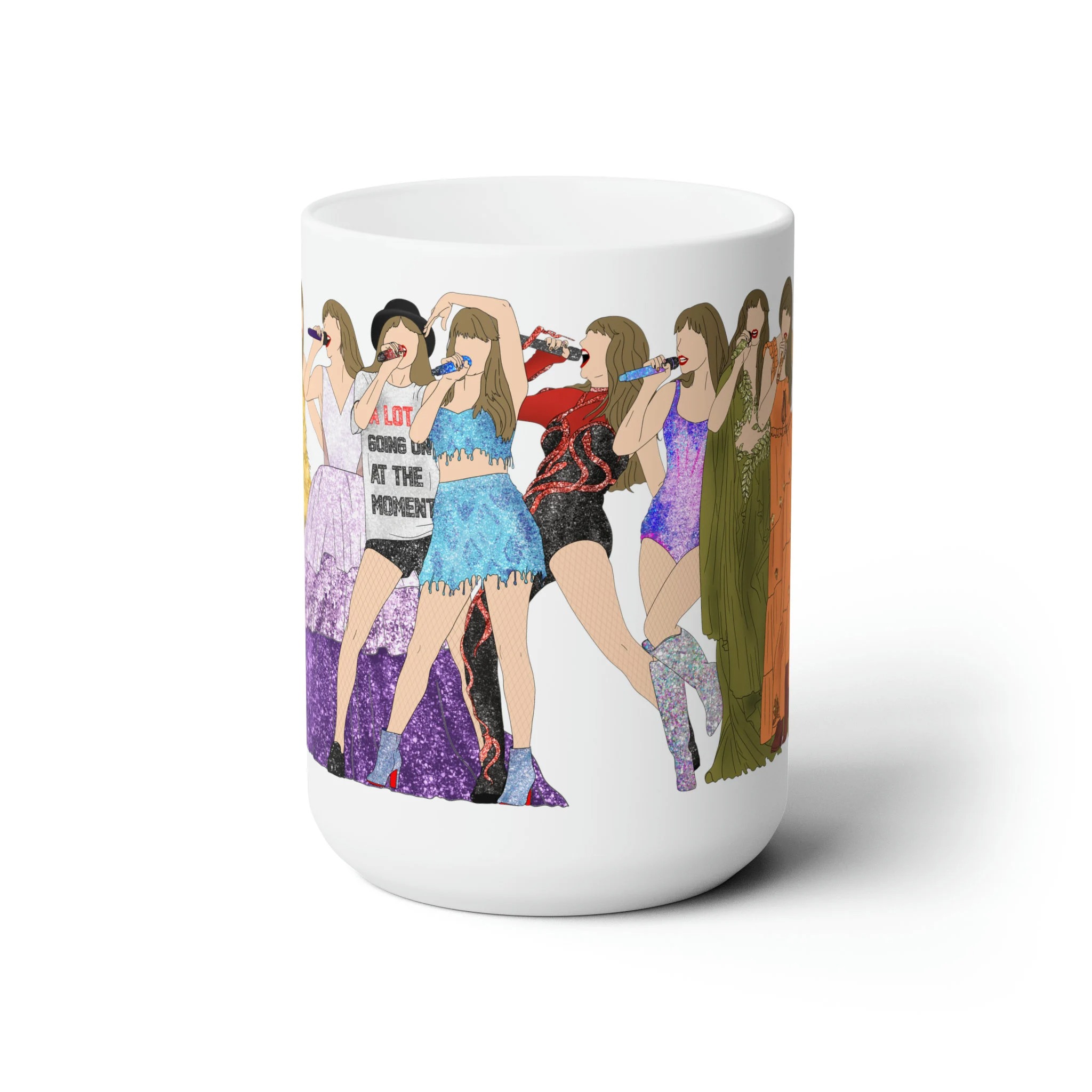 TS Inspired Eras Tour Outfit Design Print 15oz Ceramic Coffee Mug