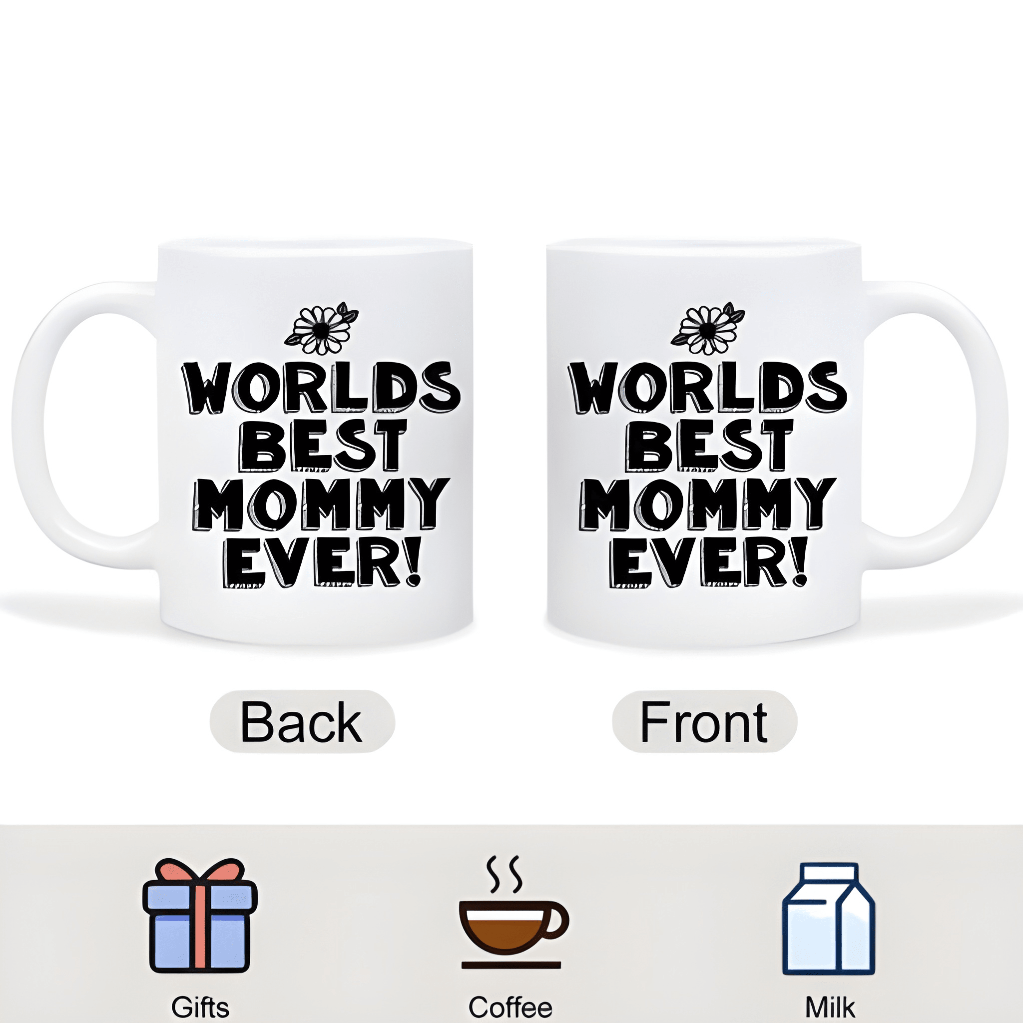 1 Piece 11Oz White Ceramic Coffee Mug Worlds Best Mommy Mothers Day Cup