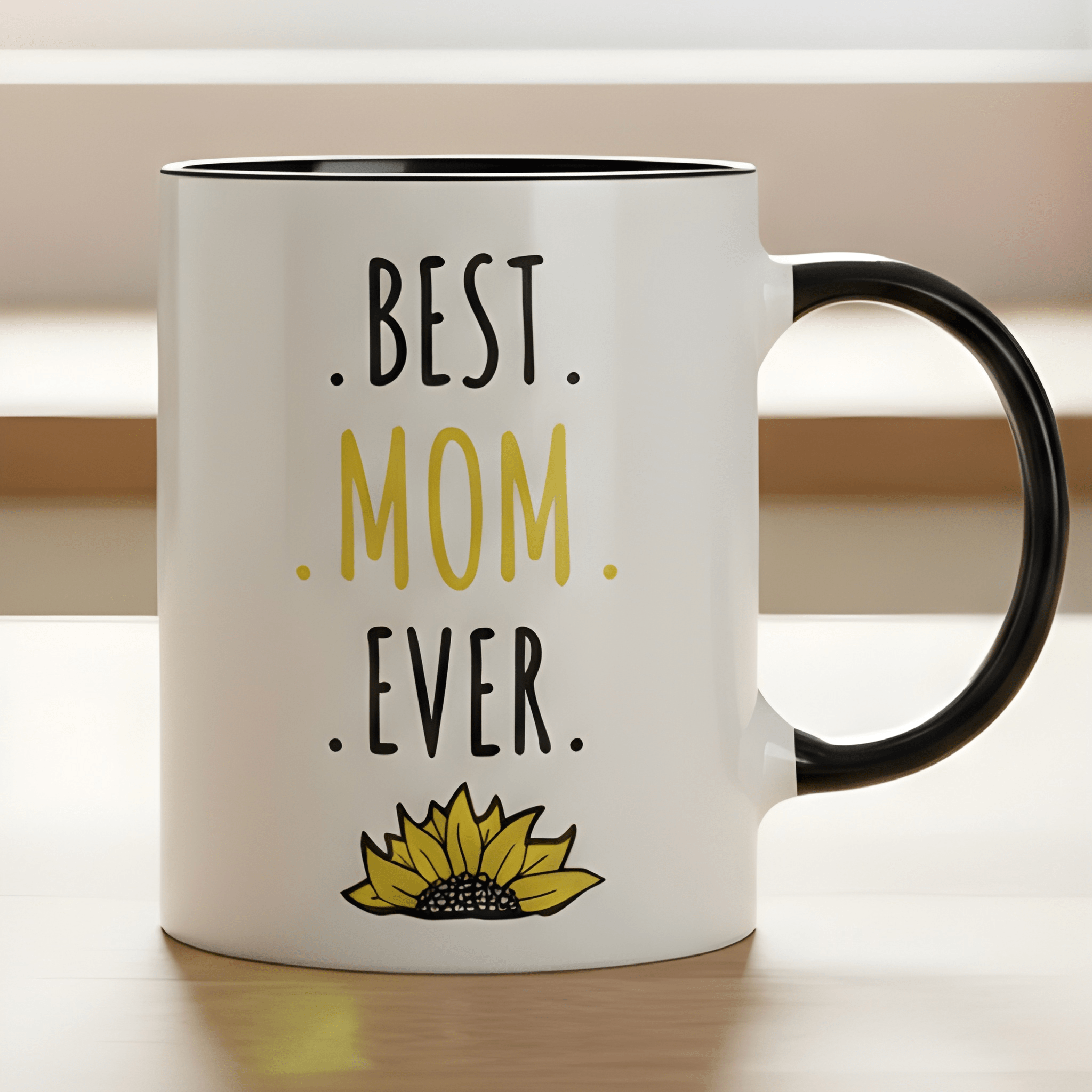 1 Piece 11Oz Ceramic Coffee Mug Best Mom Ever Sunflower Mothers Day Cup
