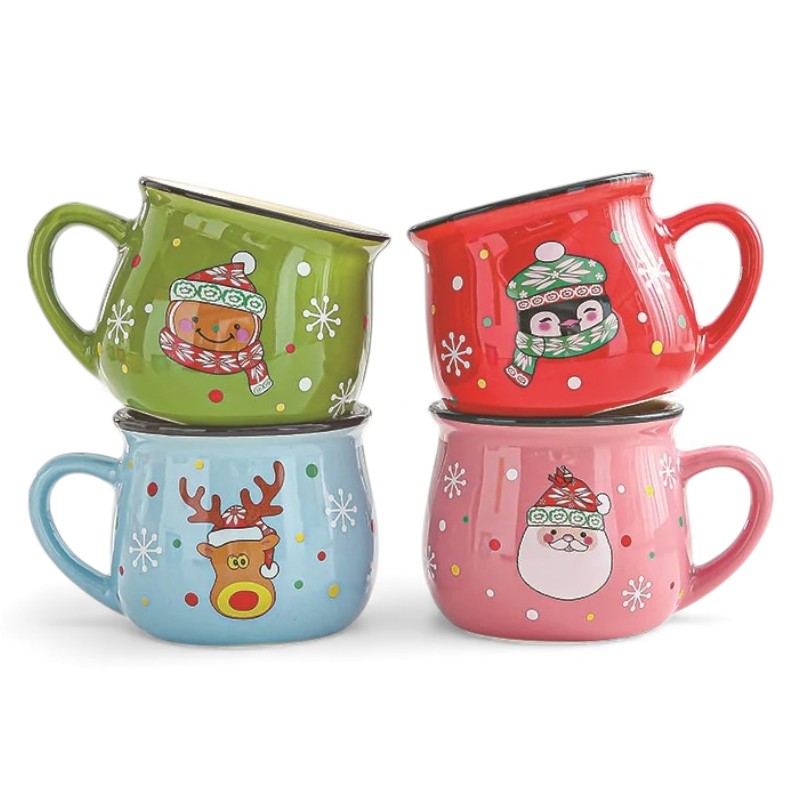 4 Pieces Ceramic Christmas Mugs