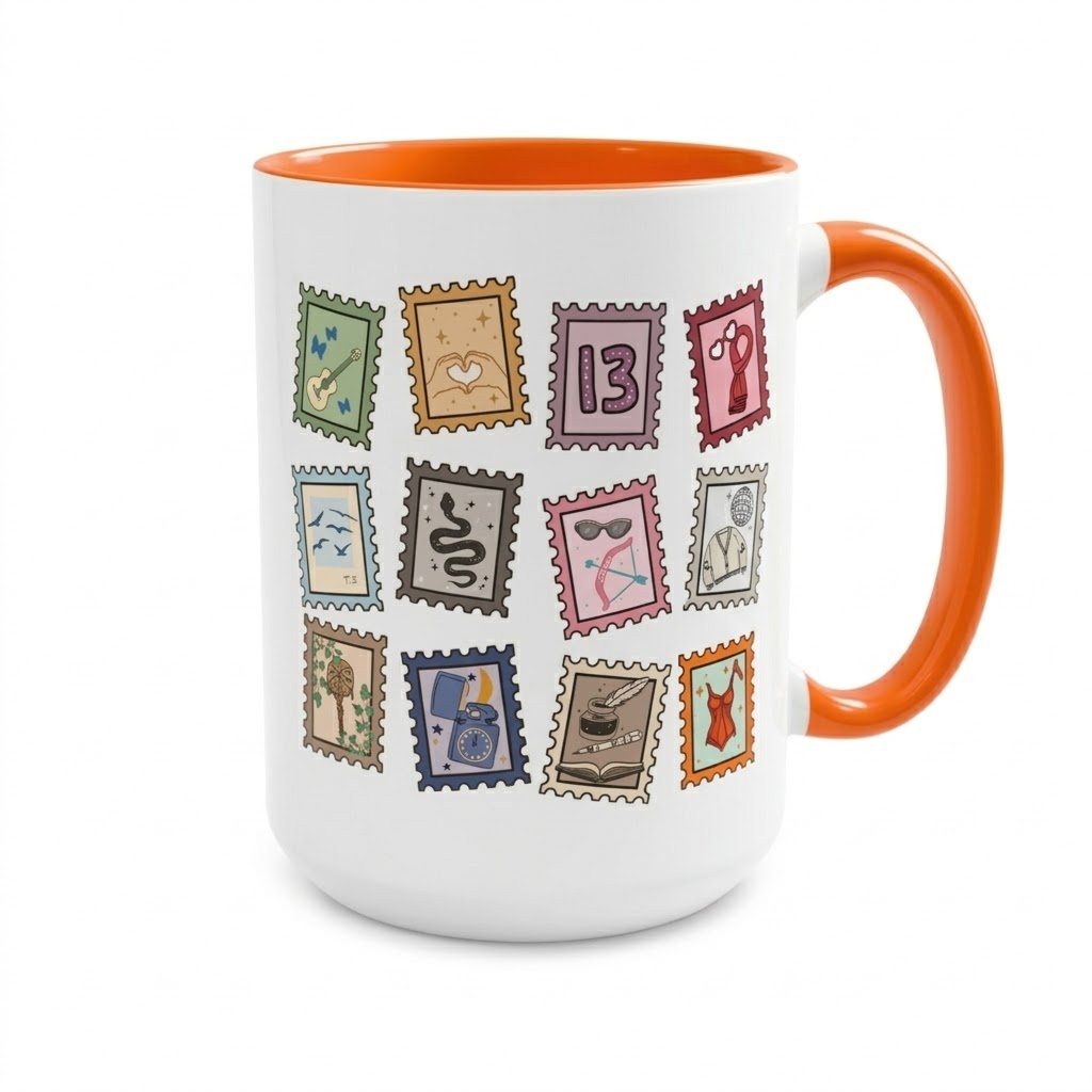 Music Stamp Printed Ceramic Coffee Mug