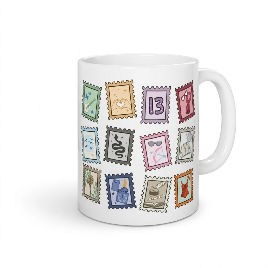 Music Stamp Printed Ceramic Coffee Mug
