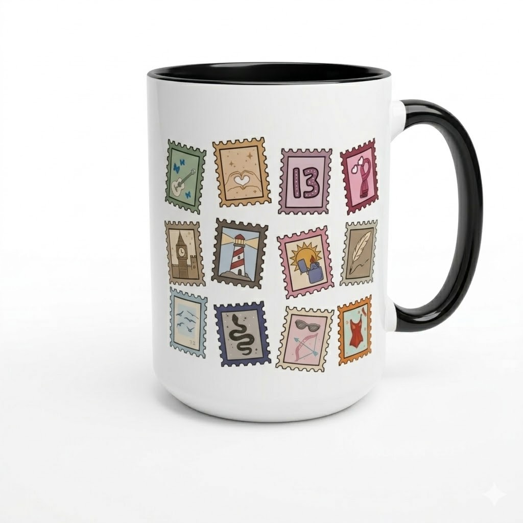 Music Stamp Printed Ceramic Coffee Mug