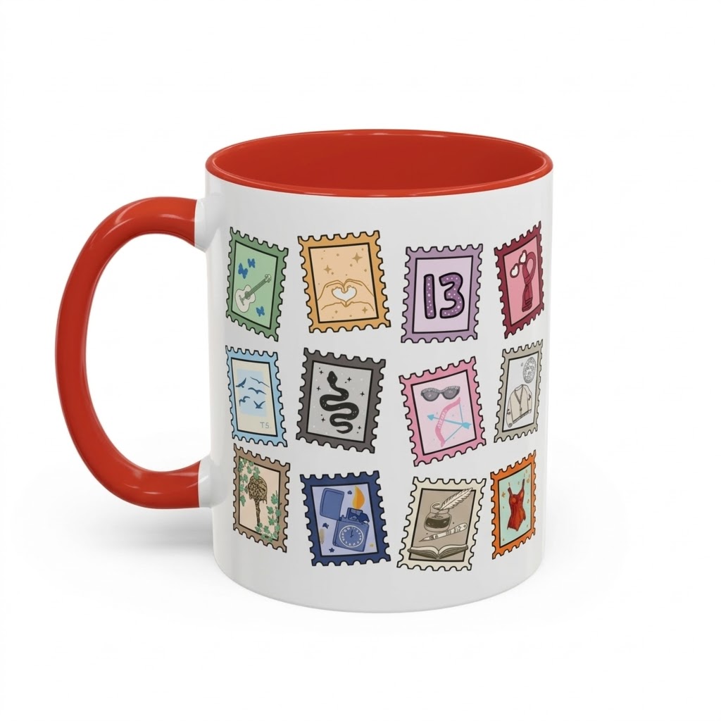 Music Stamp Printed Ceramic Coffee Mug
