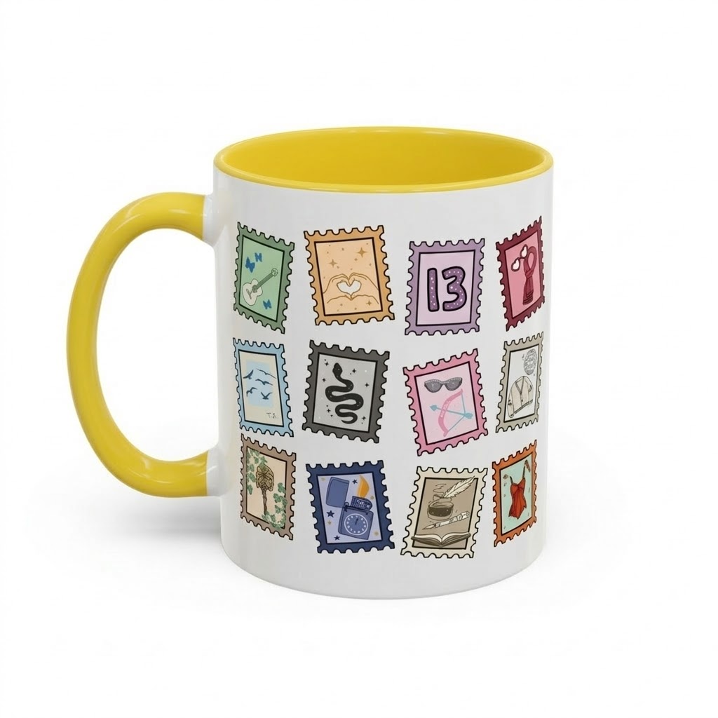 Music Stamp Printed Ceramic Coffee Mug