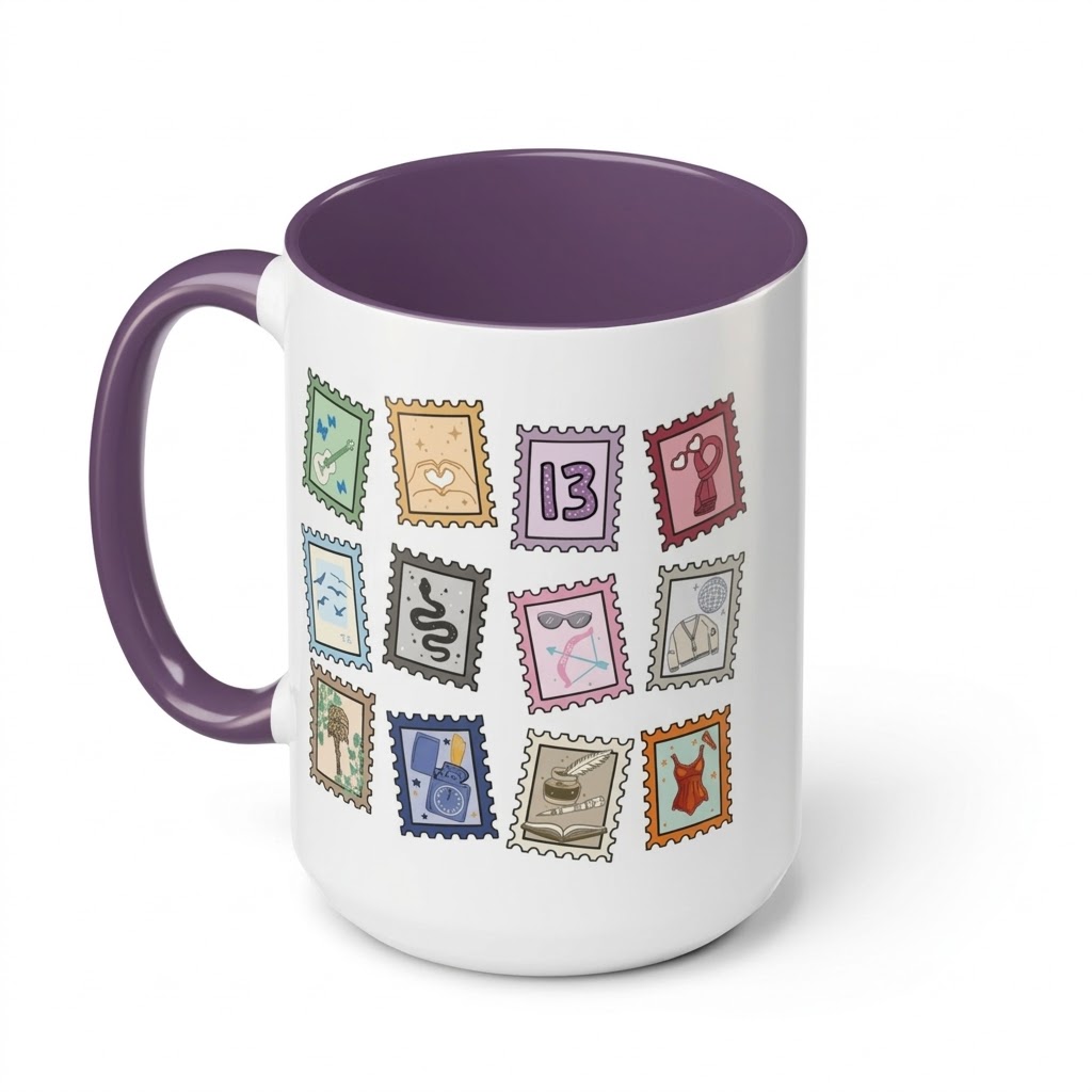 Music Stamp Printed Ceramic Coffee Mug