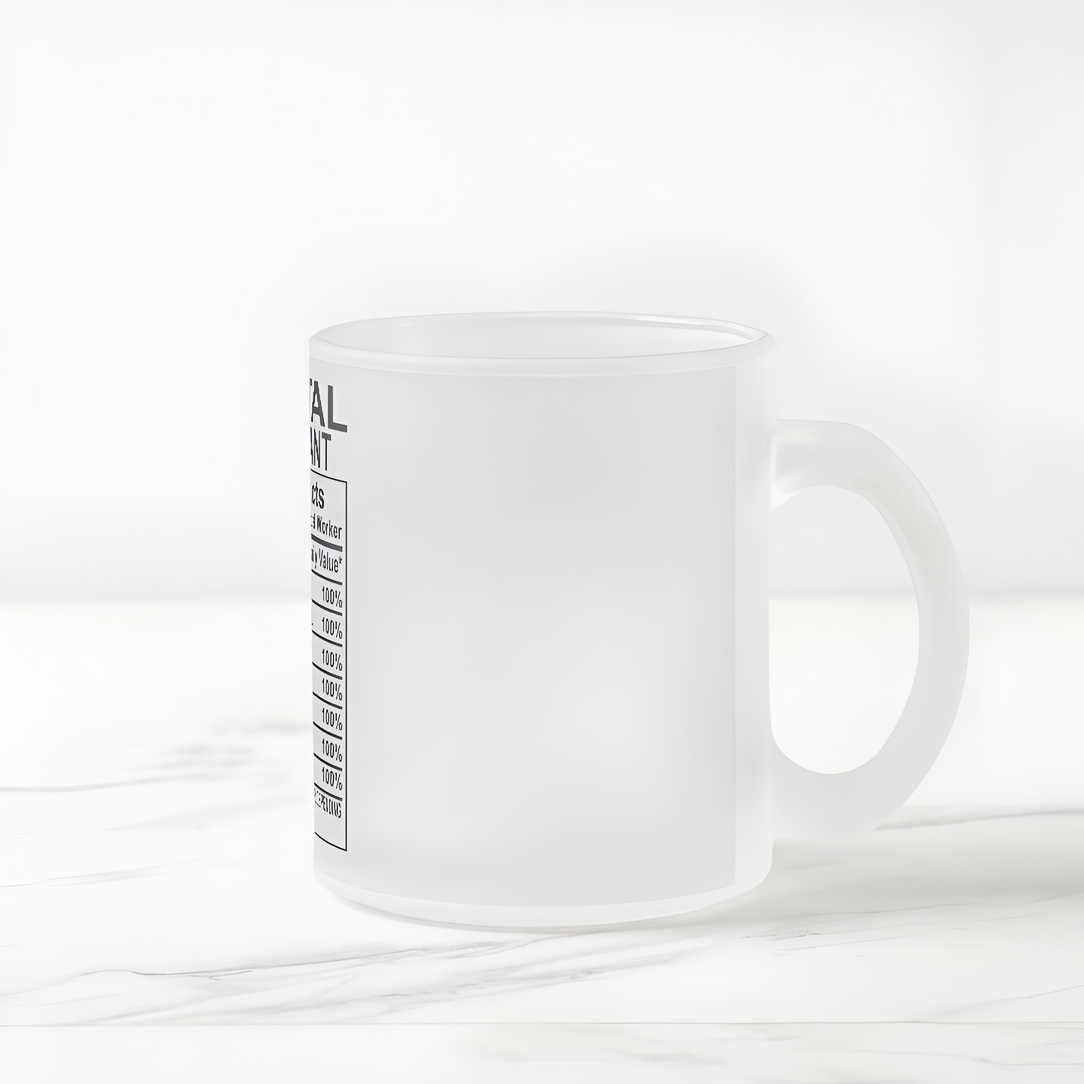 Dental Assistant Nutrition Label Design Printed Coffee Mug