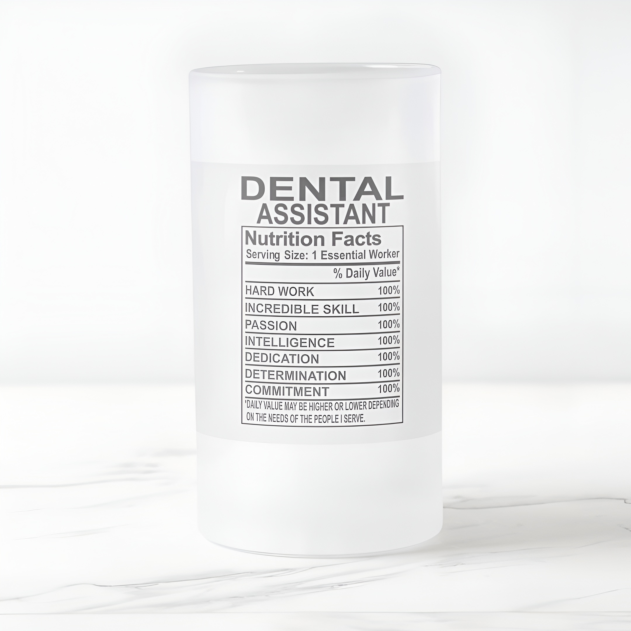 Dental Assistant Nutrition Label Design Printed Coffee Mug