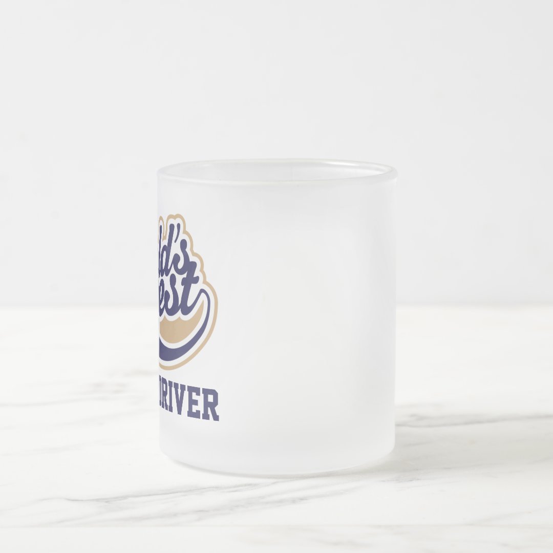 Frosted Glass Mug Truck Driver Worlds Best Gift for Him Coffee Mug