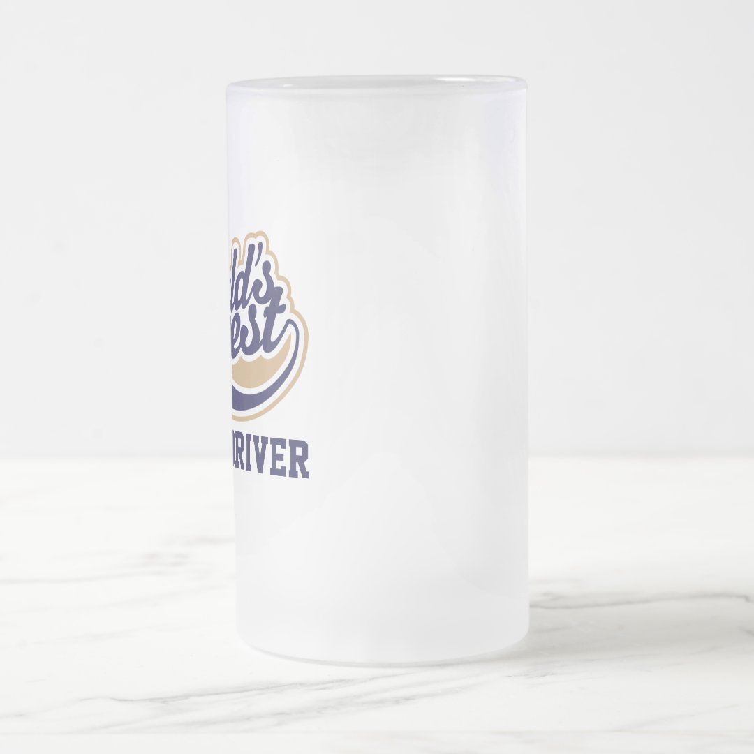 Frosted Glass Mug Truck Driver Worlds Best Gift for Him Coffee Mug