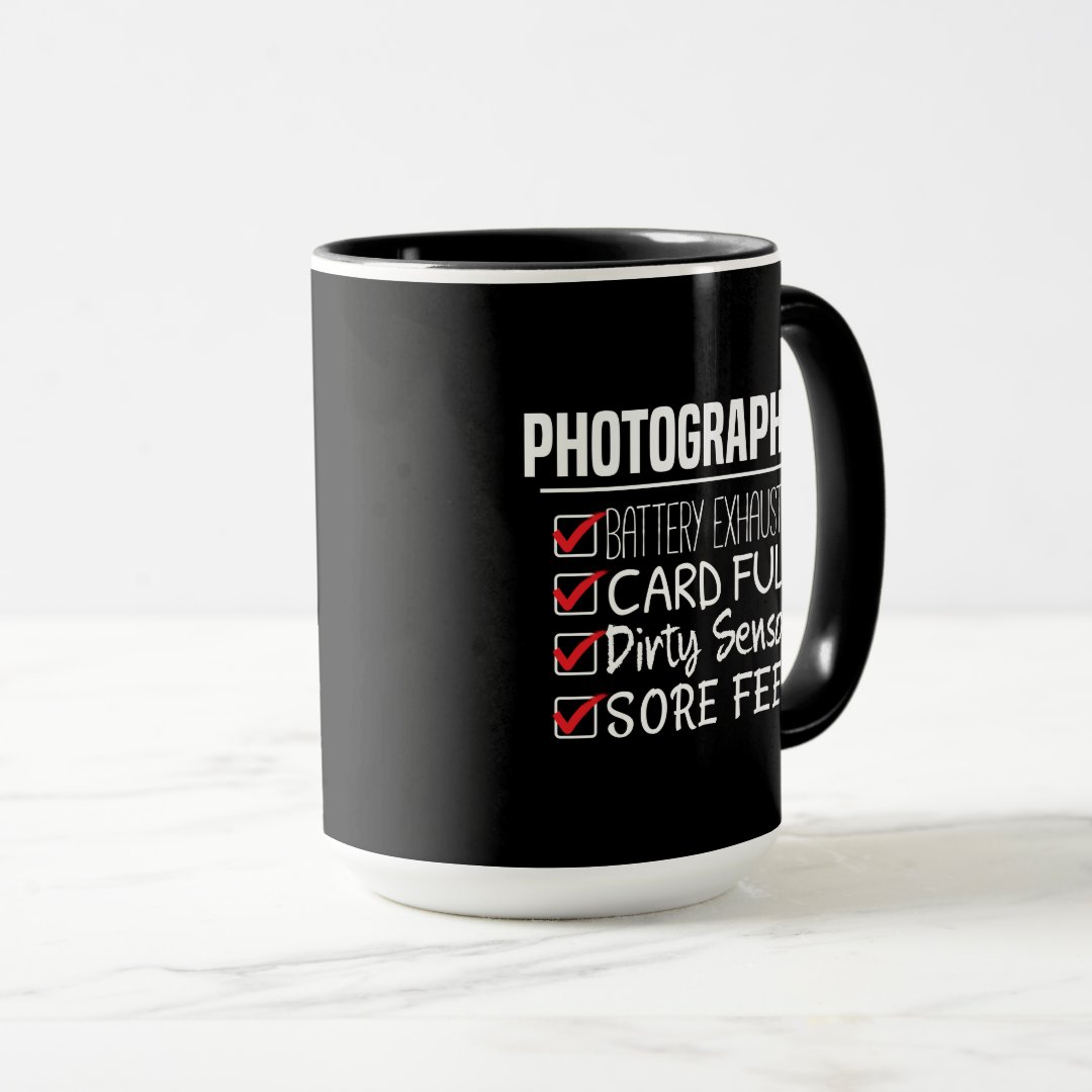 Combo Mug Photographer Life Funny Photography Checklist Mug