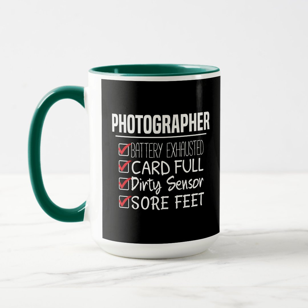 Combo Mug Photographer Life Funny Photography Checklist Mug