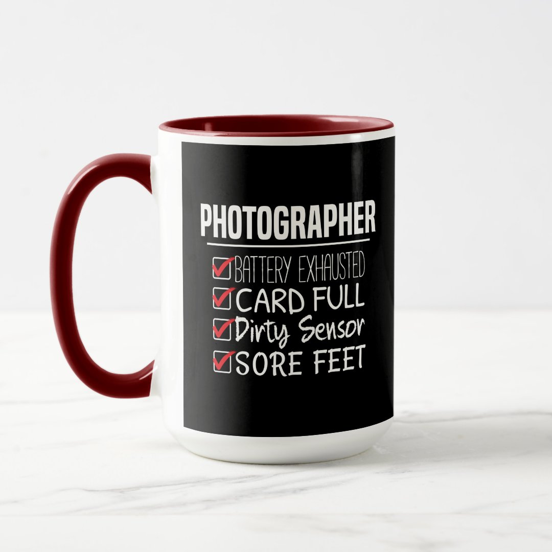 Combo Mug Photographer Life Funny Photography Checklist Mug