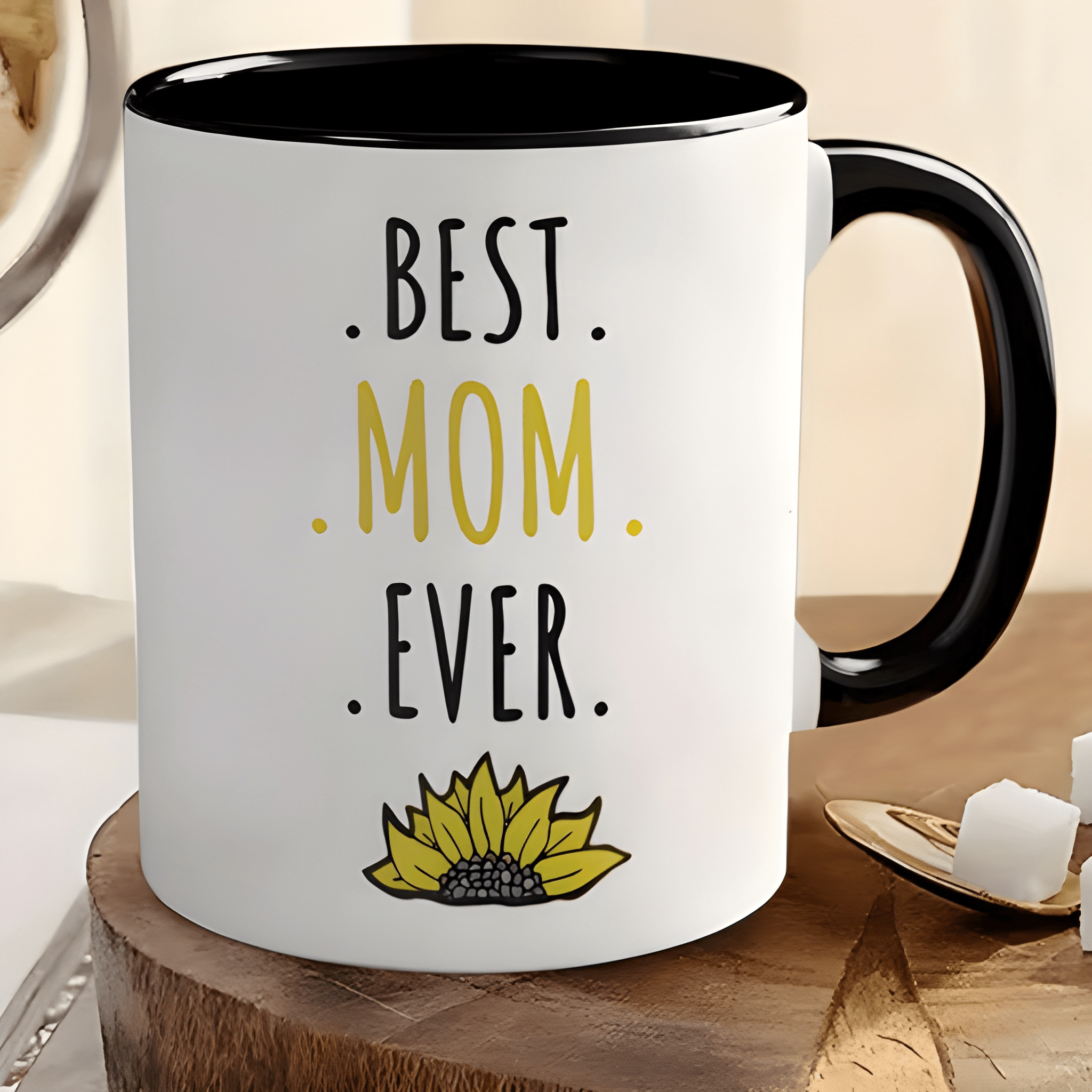 1 Piece 11Oz Ceramic Coffee Mug Best Mom Ever Sunflower Mothers Day Cup