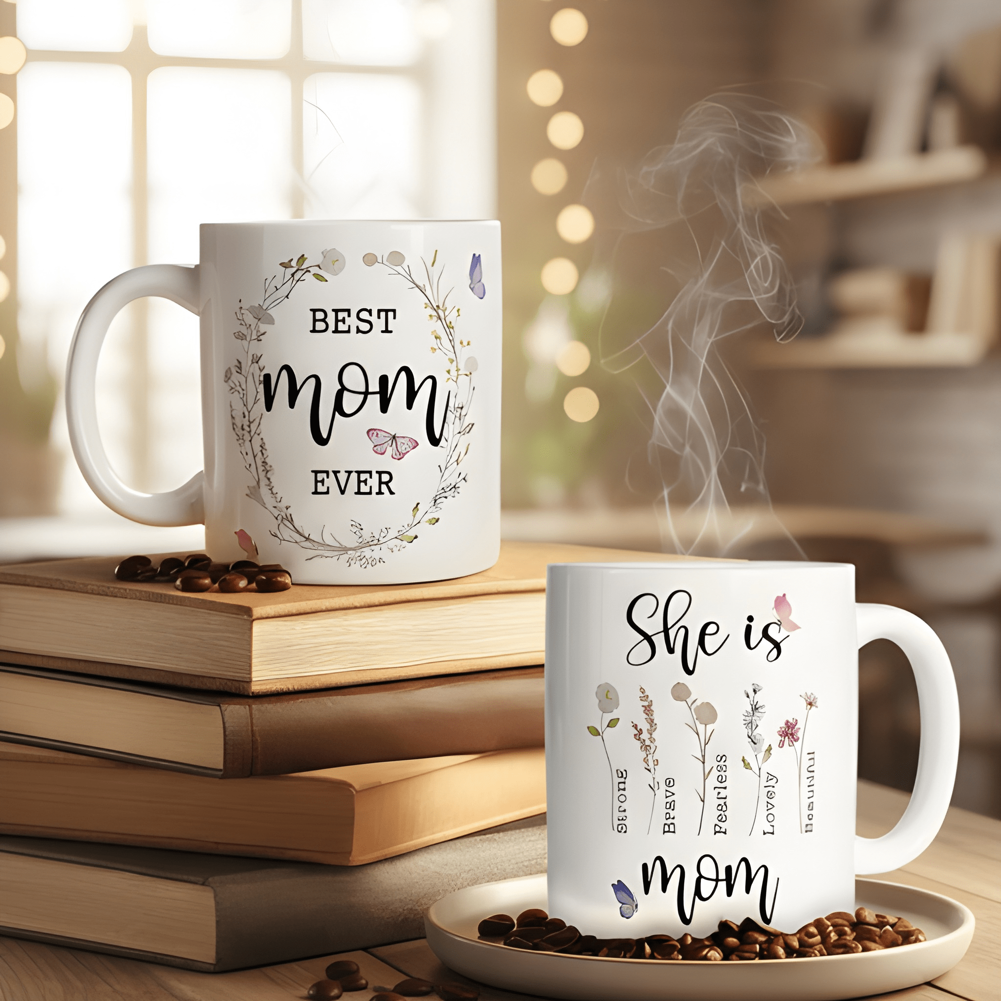 1 Piece 11Oz Ceramic Coffee Mug Best Mom Ever Floral Mothers Day Cup